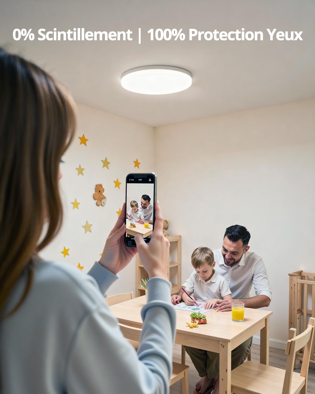 Detalle de Combuh led-plafondlamp 48 W, 4.320 lm, 4.000 K, rond Ø 30 cm