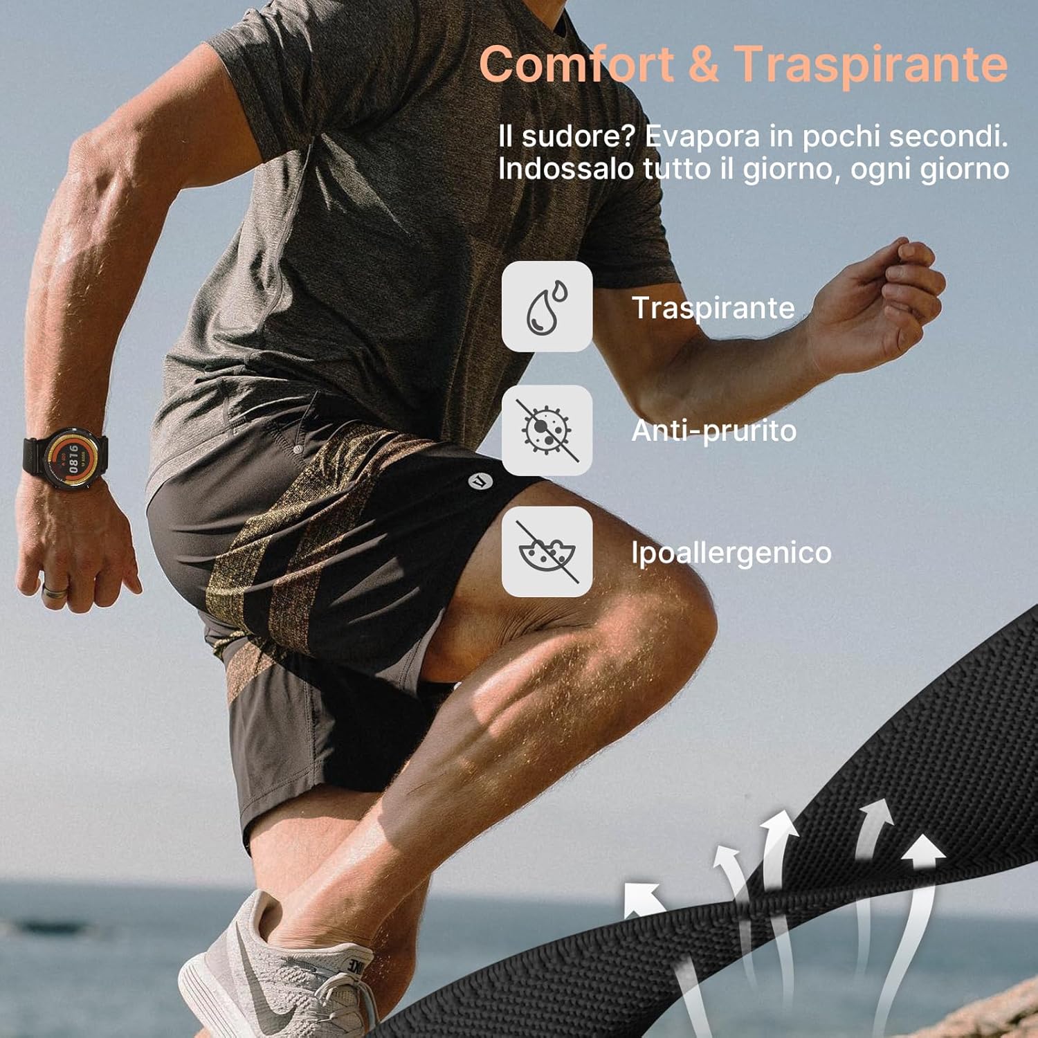 Thumbnail 4 de Fullmosa cinturino elastico 20 mm impermeabile con sgancio rapido per Samsung Galaxy Watch 7 FE/6/5/4 e altri compatibili, 4 pezzi