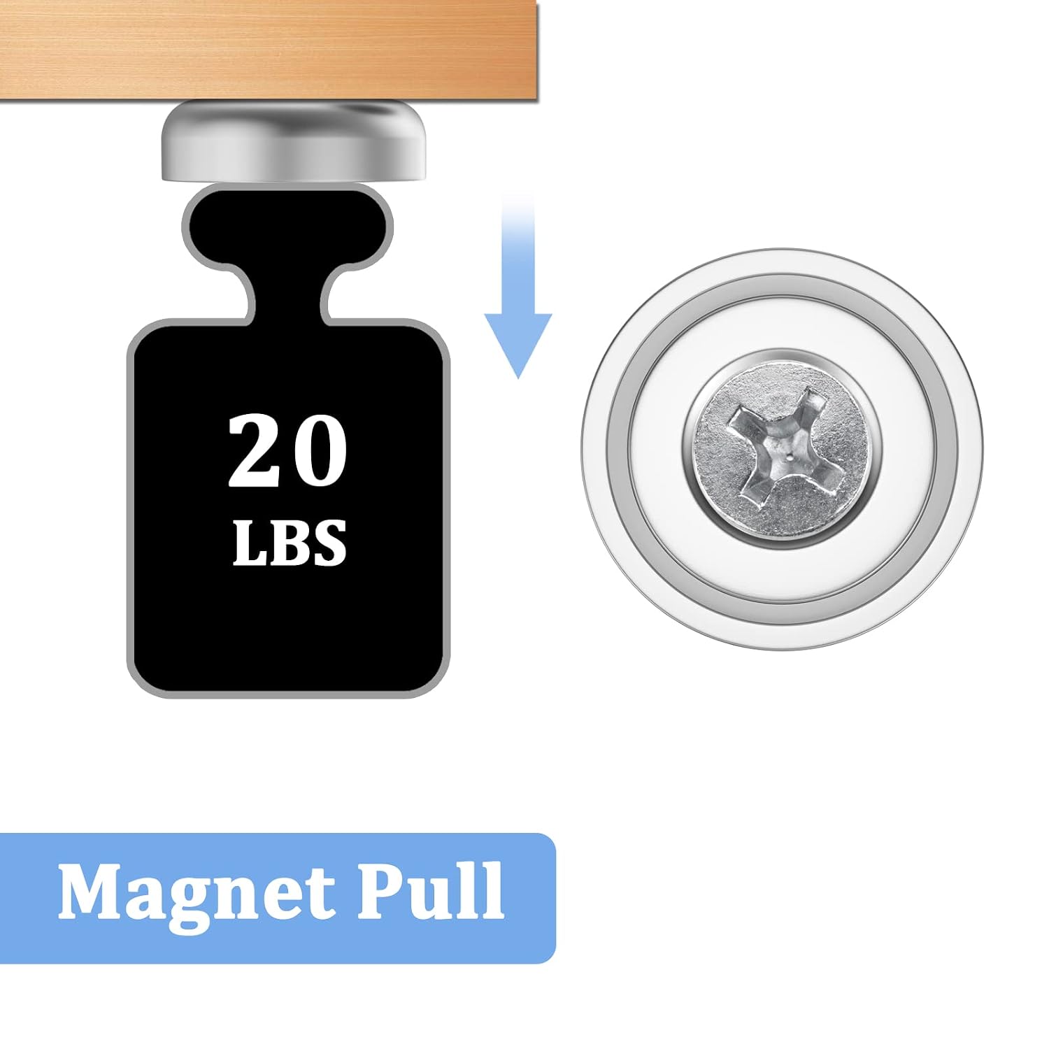 Detalle 1 de 10-Piece Round Neodymium Cup Magnets with Countersunk Holes and Screws