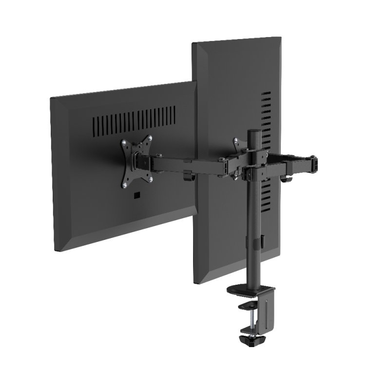Detalle de Gembird Ma-d2-03: Brazo ajustable para monitor doble, escritorio, 17"–32", negro