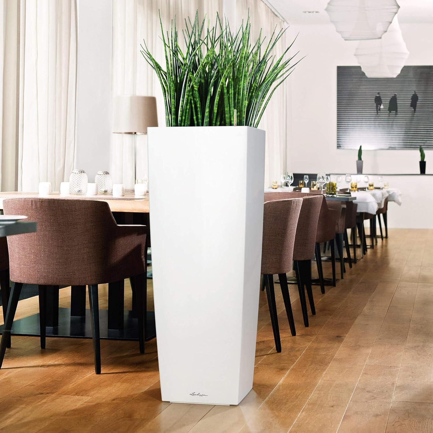 Thumbnail 3 de Lechuza Pot de Fleurs d'Intérieur Premium Cubico Alto – Blanc, 40 × 40 × 105 cm