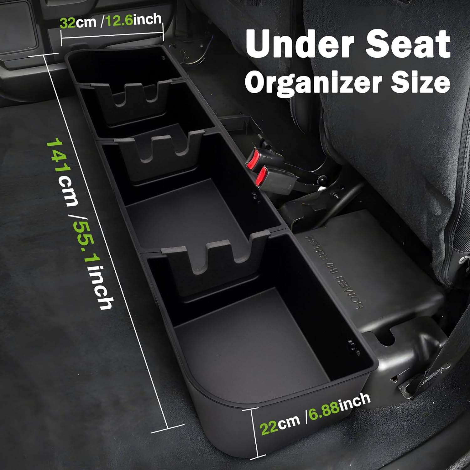 Thumbnail 5 de Mixsuper Under Seat Storage Liner for Ford F-Series Crew Cab (2015-2026 F-150, 2017-2025 F-250/F-350/F-450/F-550) – Black