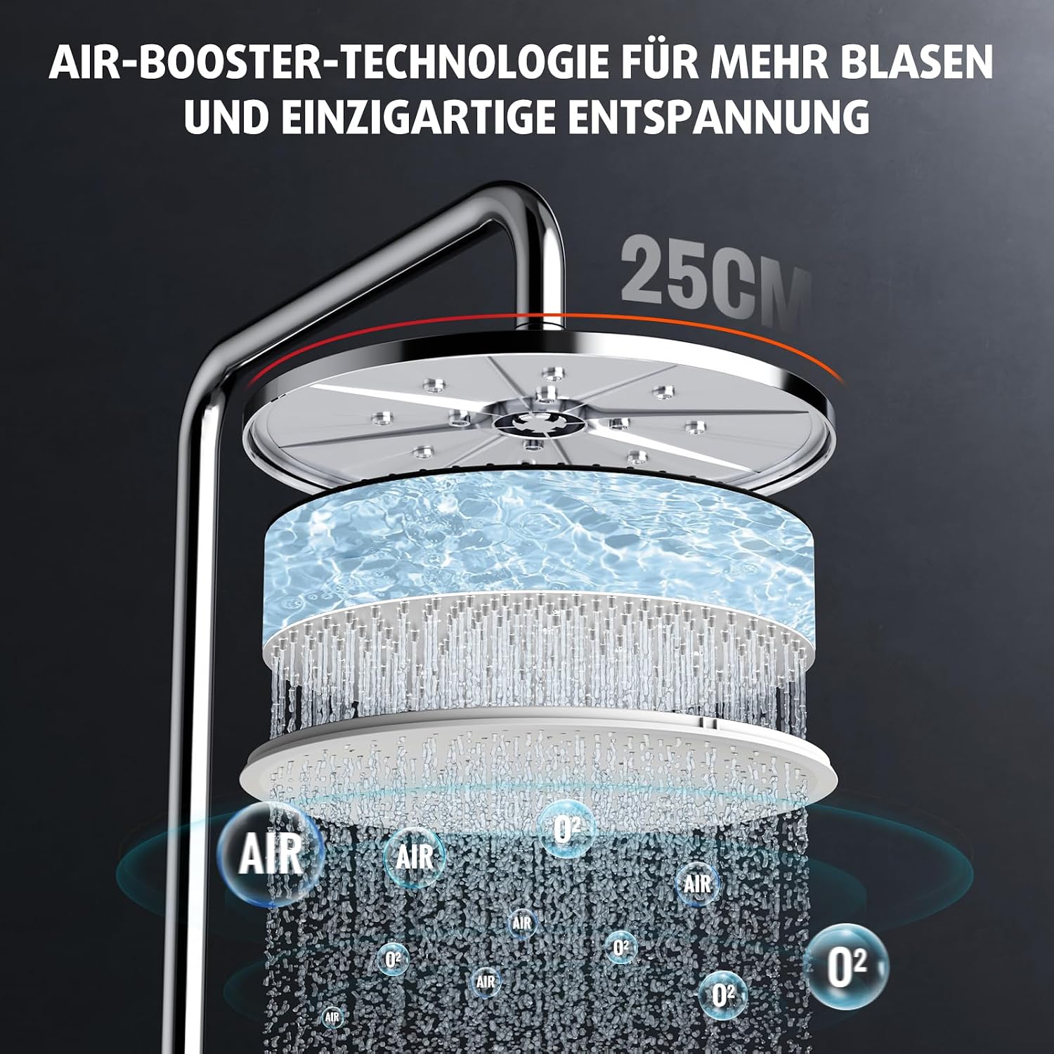 Detalle 2 de Rainsworth Regendusche 25 cm Chrome Duschset