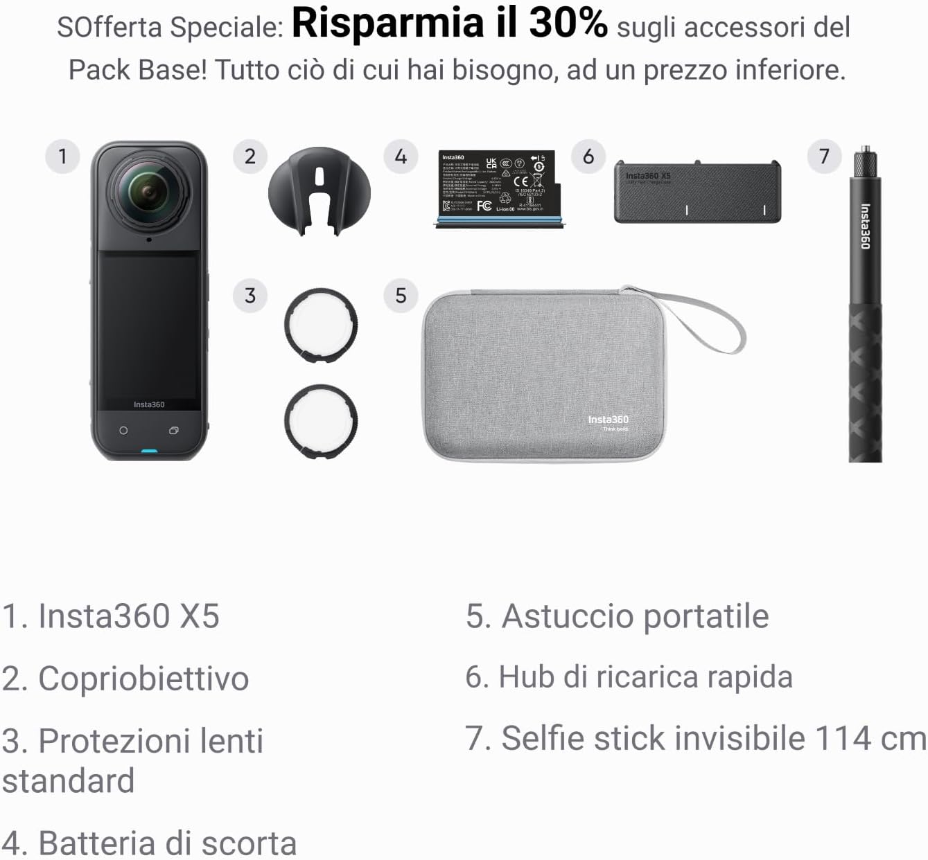 Detalle 1 de Insta360 X5 Pack Essential 8K 360°