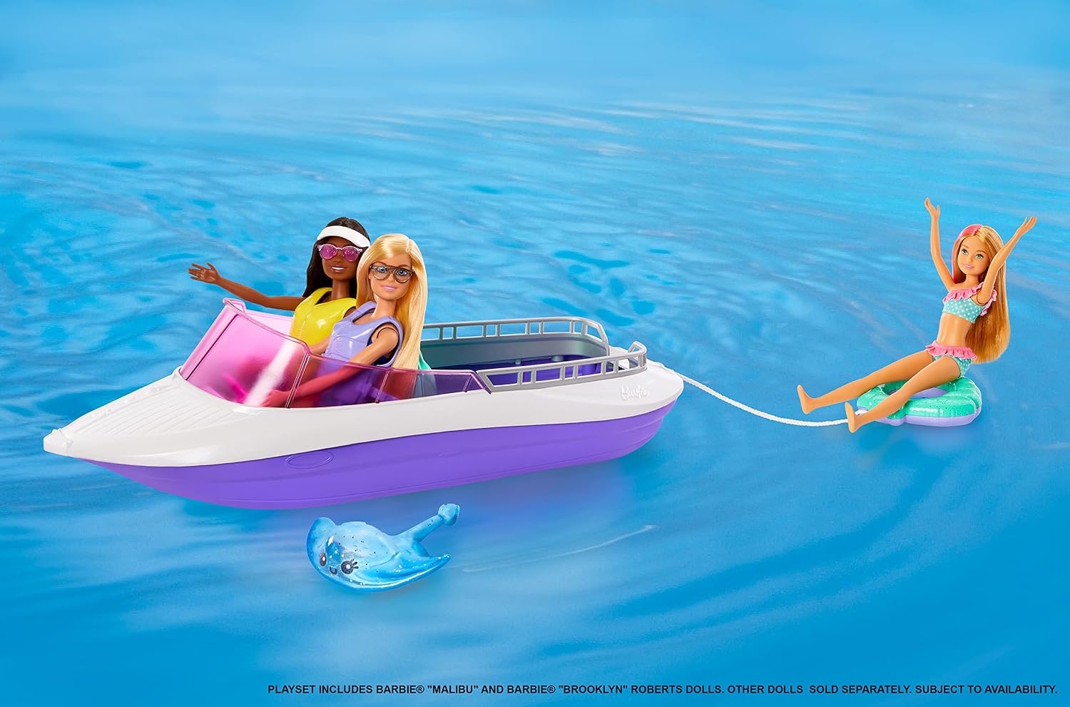 Detalle 2 de Barbie Mermaid Power Barco que Flota con Muñecas y Accesorios 🧜♀
