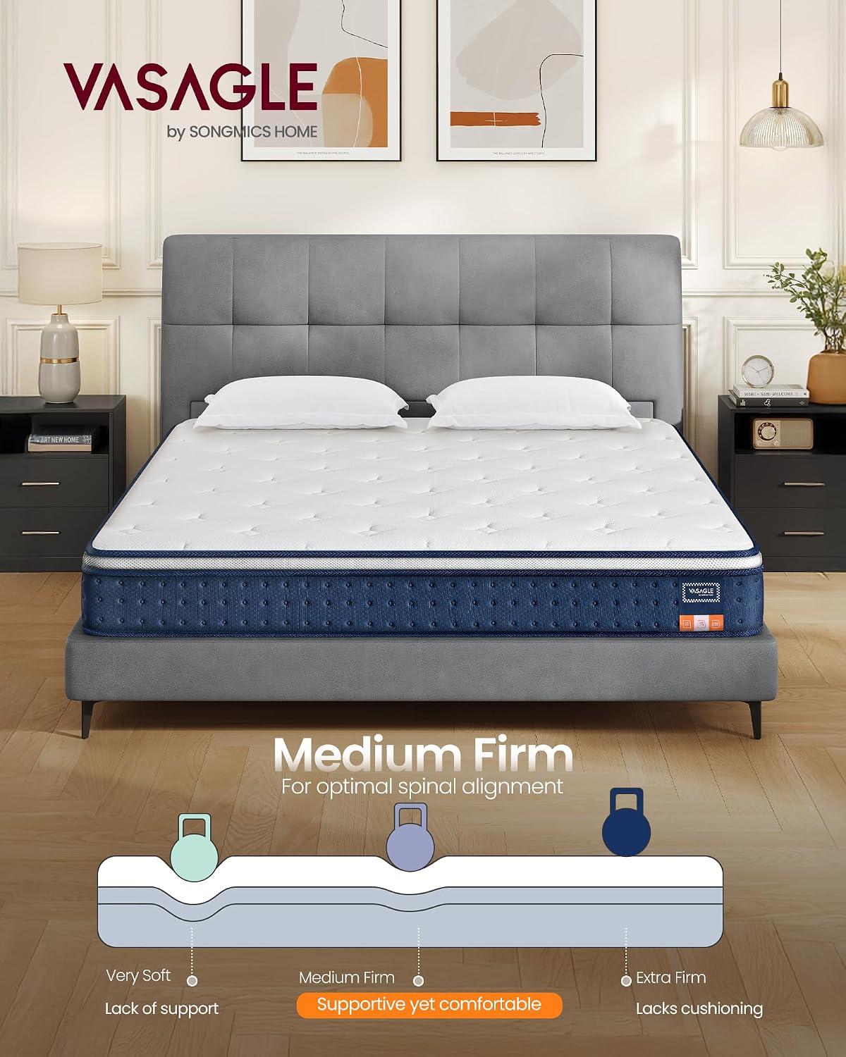 Detalle de Hybrid King Mattress 150 x 200 x 25 cm