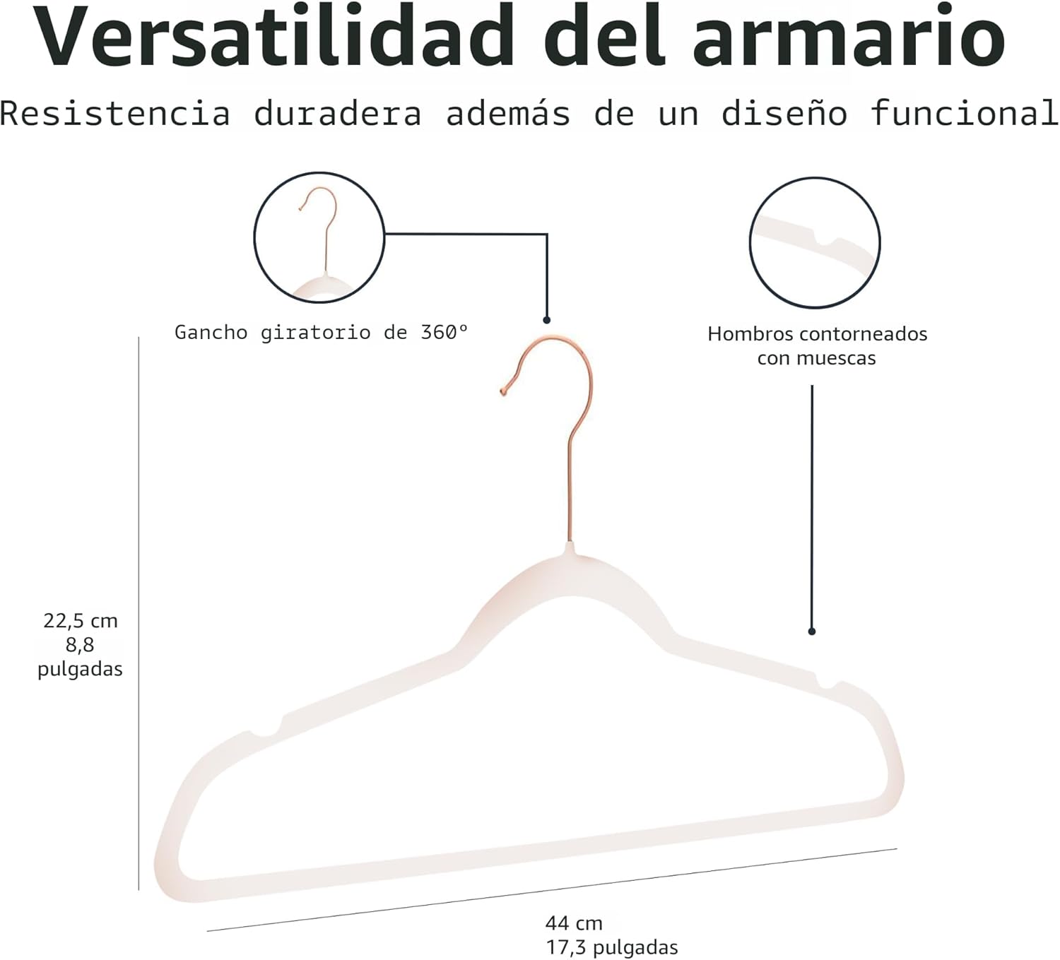 Thumbnail 3 de Amazon Basics Perchas Antideslizantes Término Rosa