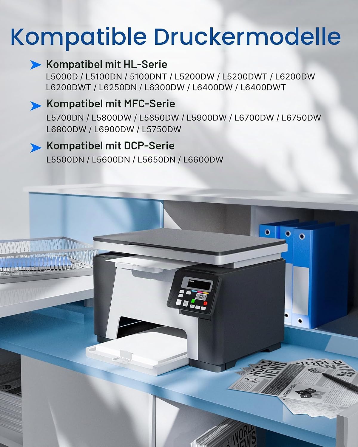 Detalle 2 de GPC IMAGE TN3480 TN-3480 kompatibler Toner (2x Schwarz) für Brother HL-/MFC-/DCP-Drucker