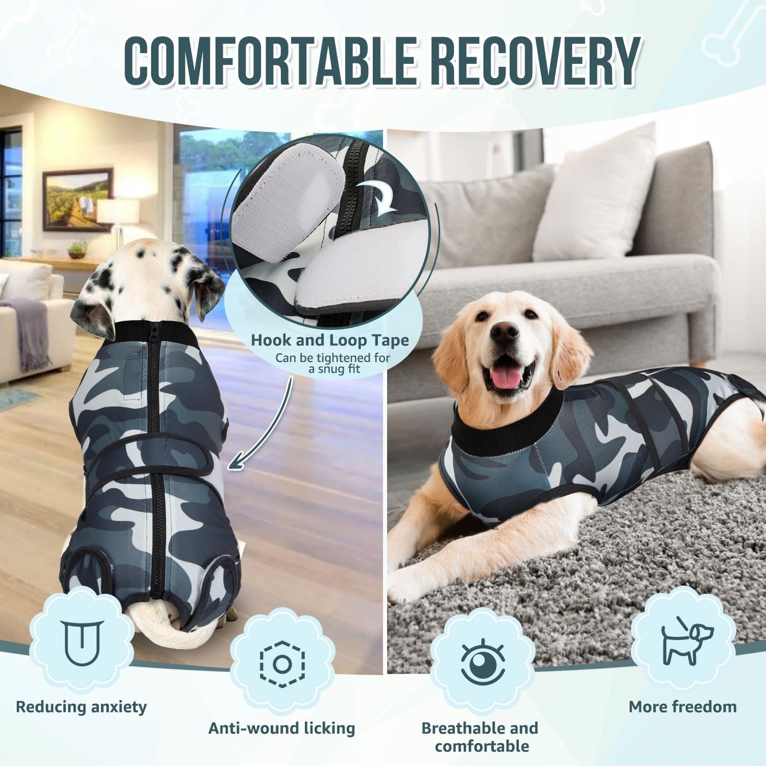 Detalle de Dog Surgery Recovery Suit 4XL with zipper