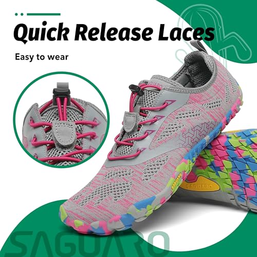 Thumbnail 4 de SAGUARO Zapatillas barefoot minimalistas unisex para training, trail y agua (Rosa Pink, talla 39)
