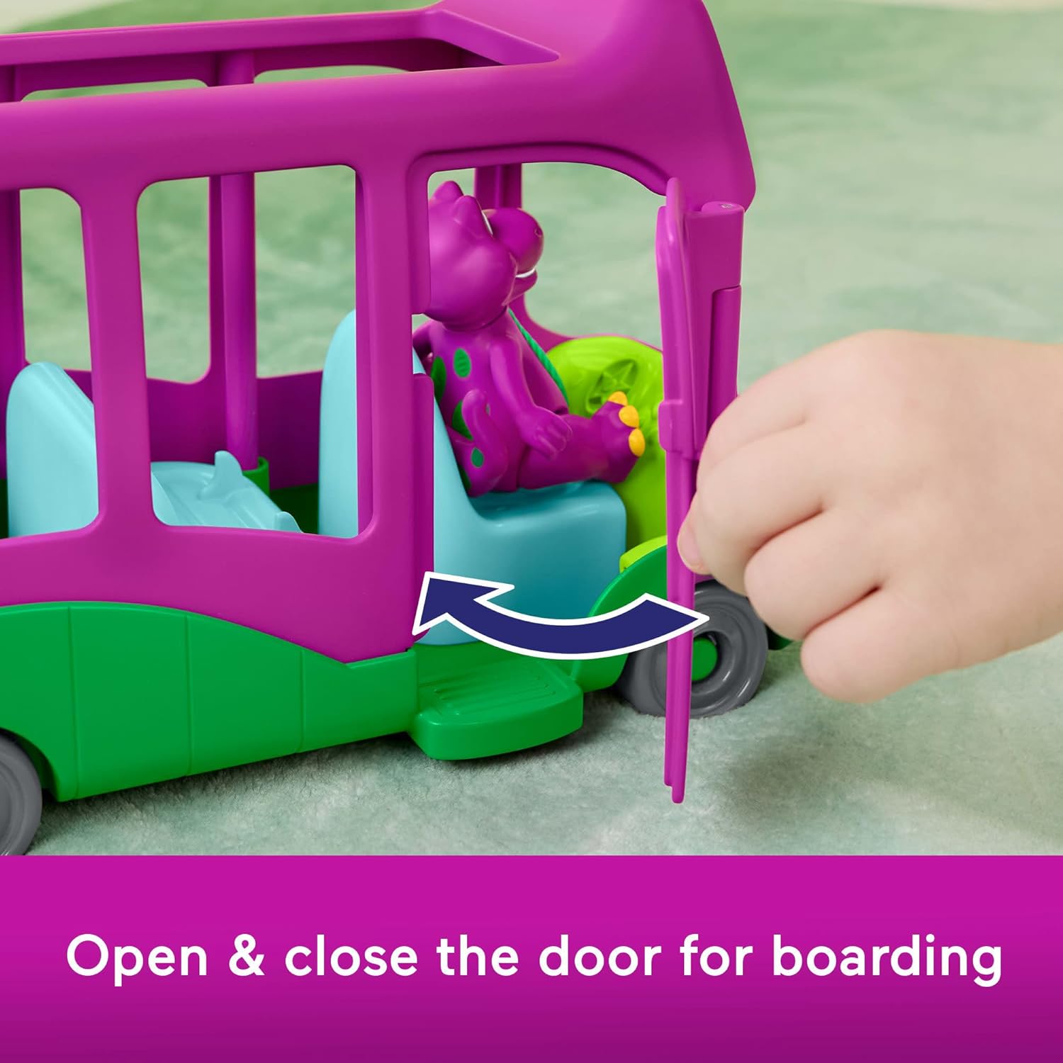 Thumbnail 3 de Fisher-Price Véhicule à Pousser Bus Aventure Le Monde de Barney avec Figurine Barney (HYG95)