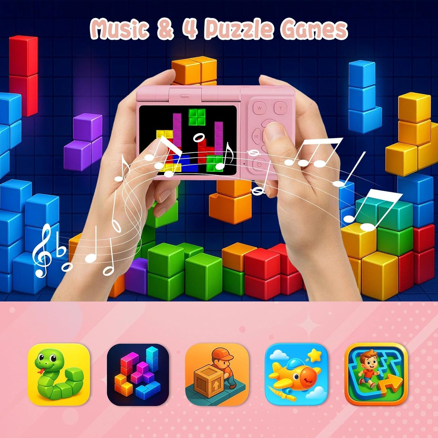 Thumbnail 3 de fceoul Appareil Photo Enfant 1080P 30MP avec écran rabattable 180° – 32 Go inclus, zoom 5X, cadeau idéal pour ado