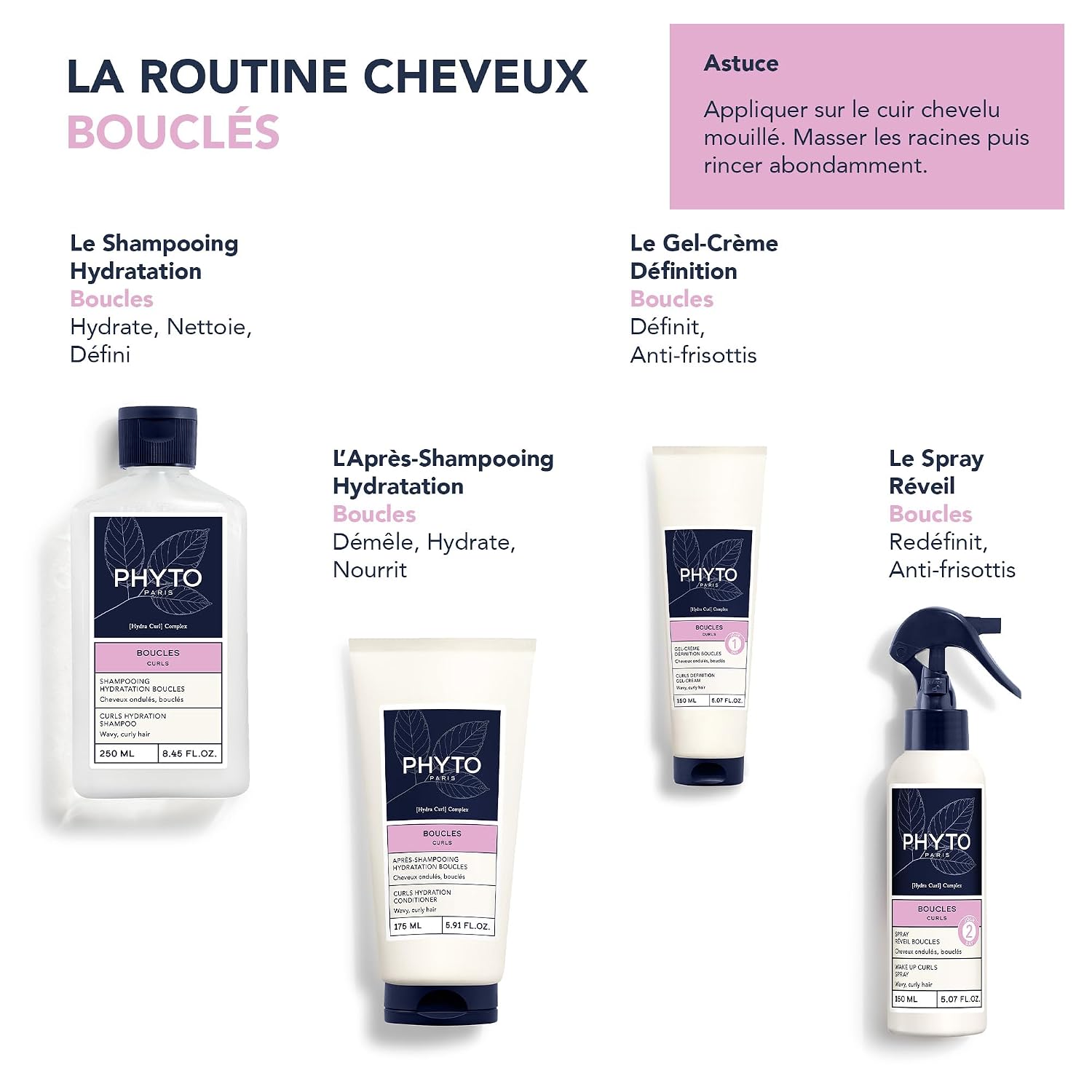 Detalle 2 de Phyto Curls Feuchtigkeitsshampoo 250 ml