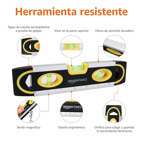 Thumbnail 1 de Amazon Basics Nivel magnético de bolsillo 22,8 cm 🔧