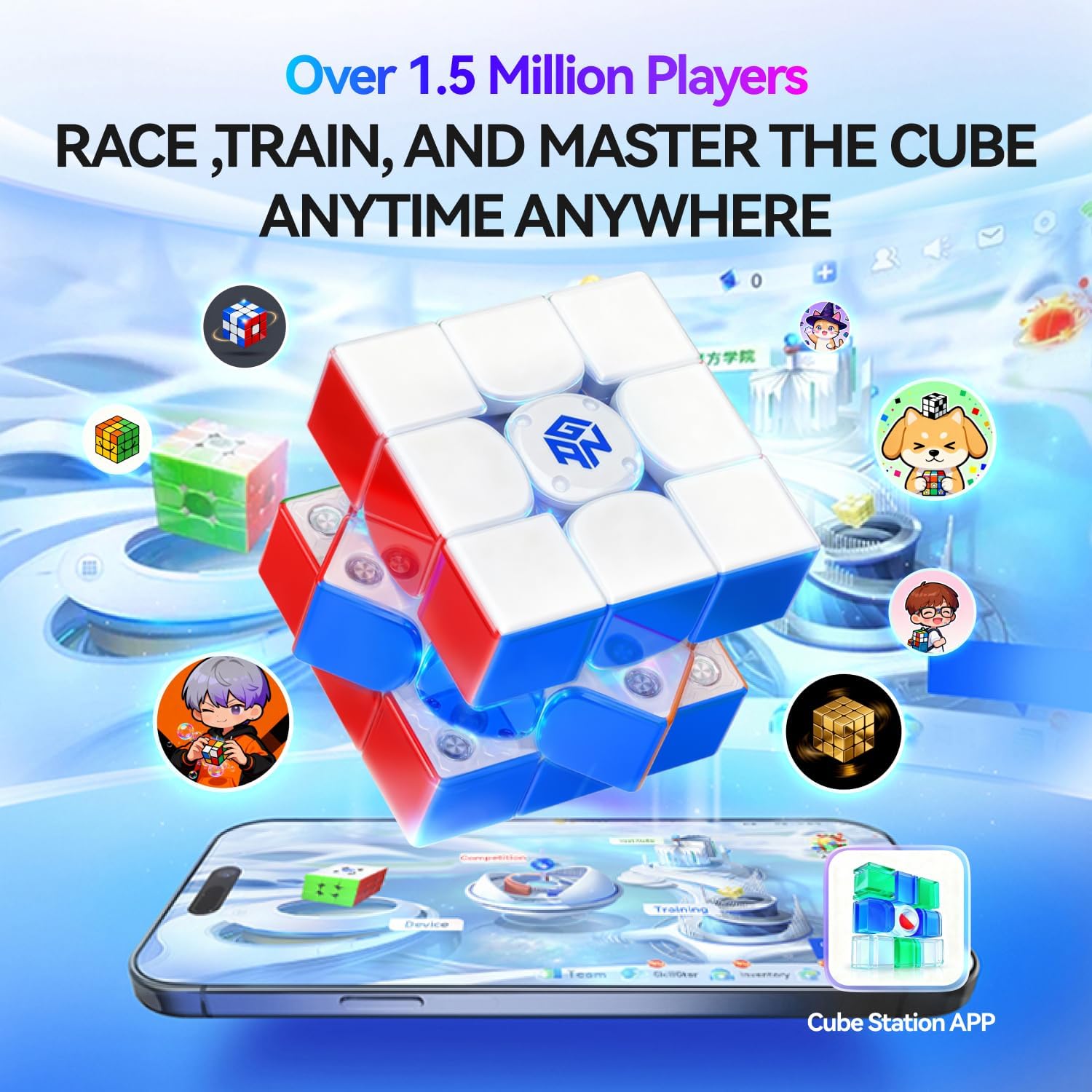 Detalle de GAN i4 Maglev Bluetooth Smart 3x3 Speed Cube