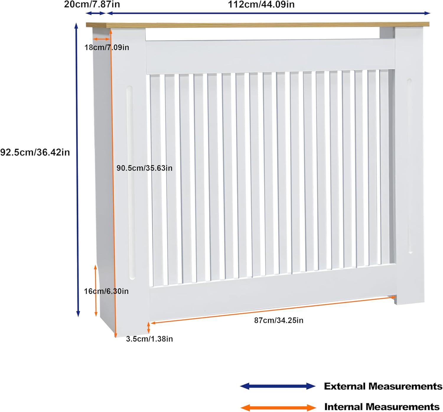 Detalle 2 de Tall radiator cover 92cm MDF white