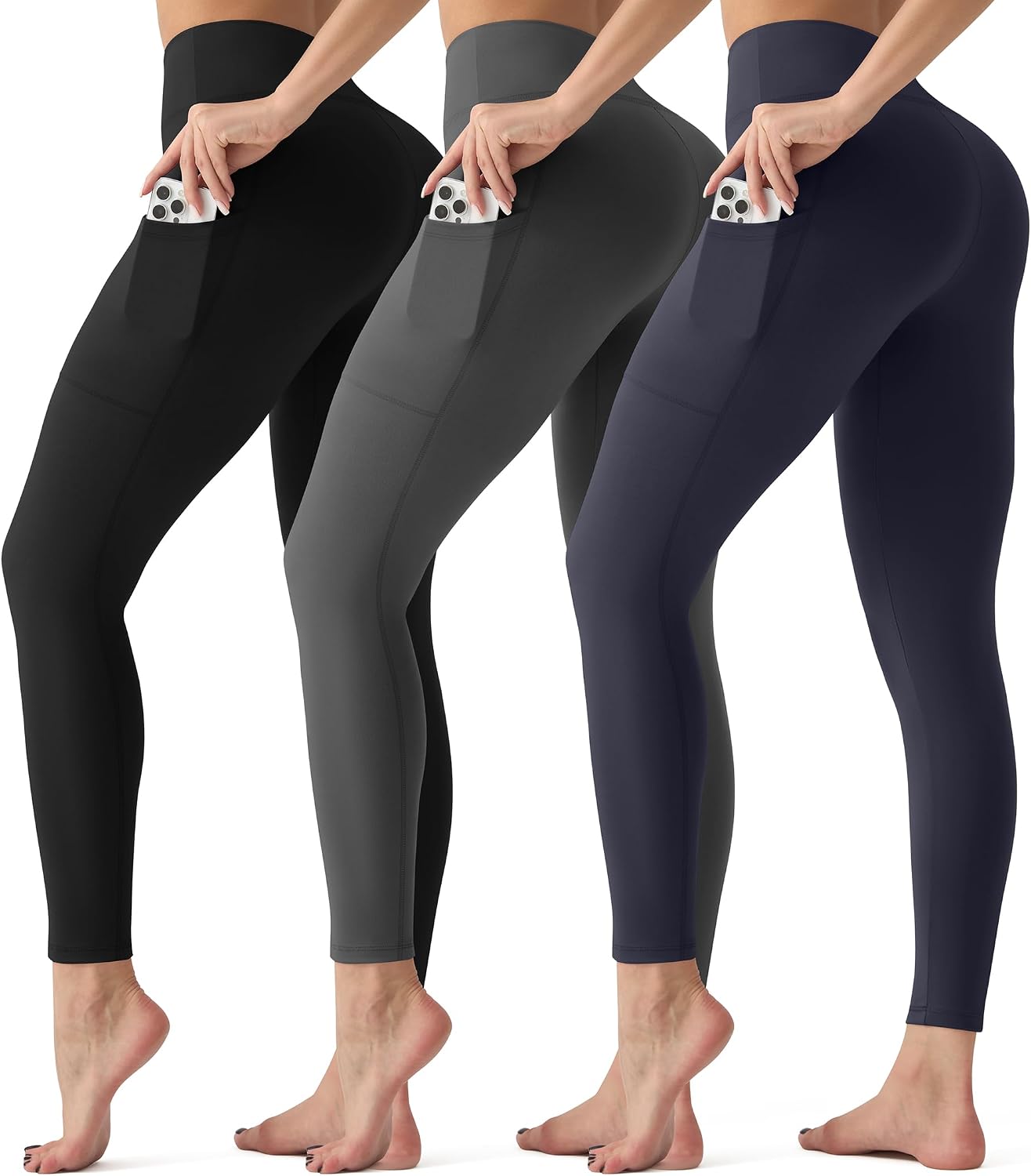 Thumbnail 6 de NoBrand 3-Pack High-Waist Butt Lift Leggings with Pockets