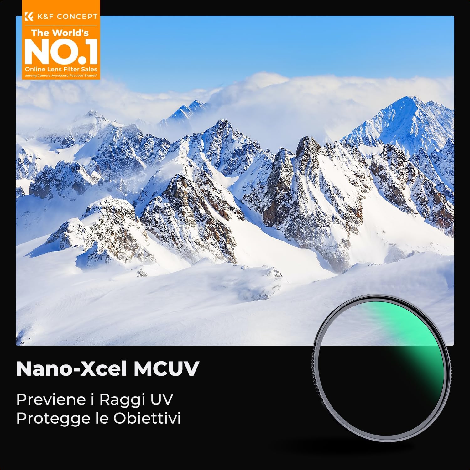 Thumbnail 1 de K&F CONCEPT Nano-Xcel 77mm Filtro UV protettivo con vetro ottico e rivestimento Nano