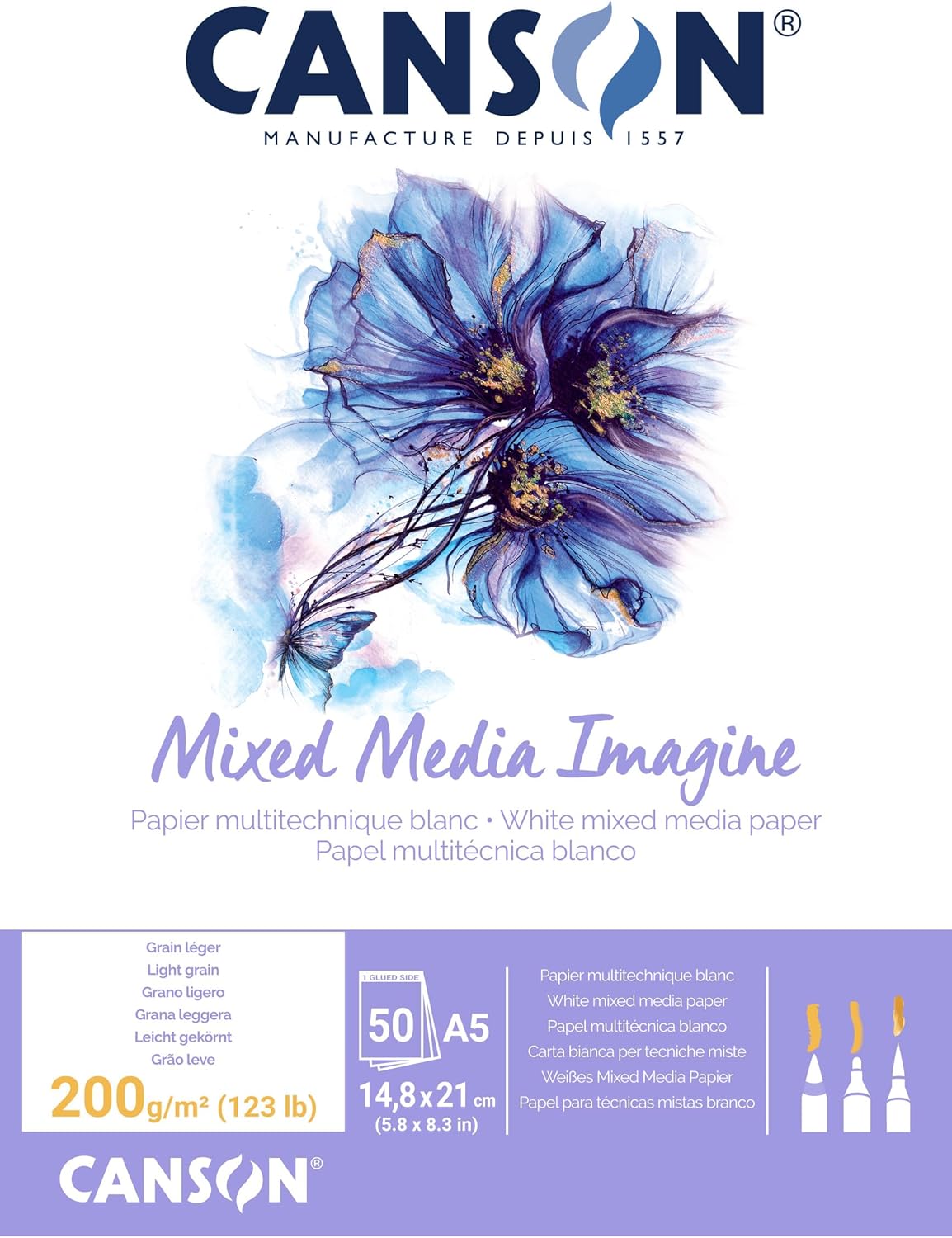Thumbnail 4 de Canson Imagine Carta da Disegno A3, 200 g, 50 Fogli – grana leggera e versatile