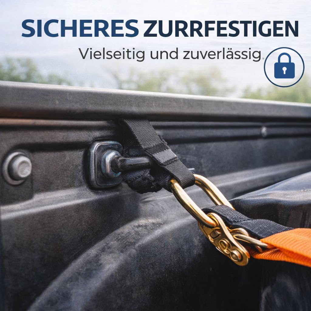Thumbnail 6 de 5x Zurrschlaufen Doppelschlaufen 30 cm Rundschlinge – Halteband zur Ladungssicherung (Motorrad & mehr)