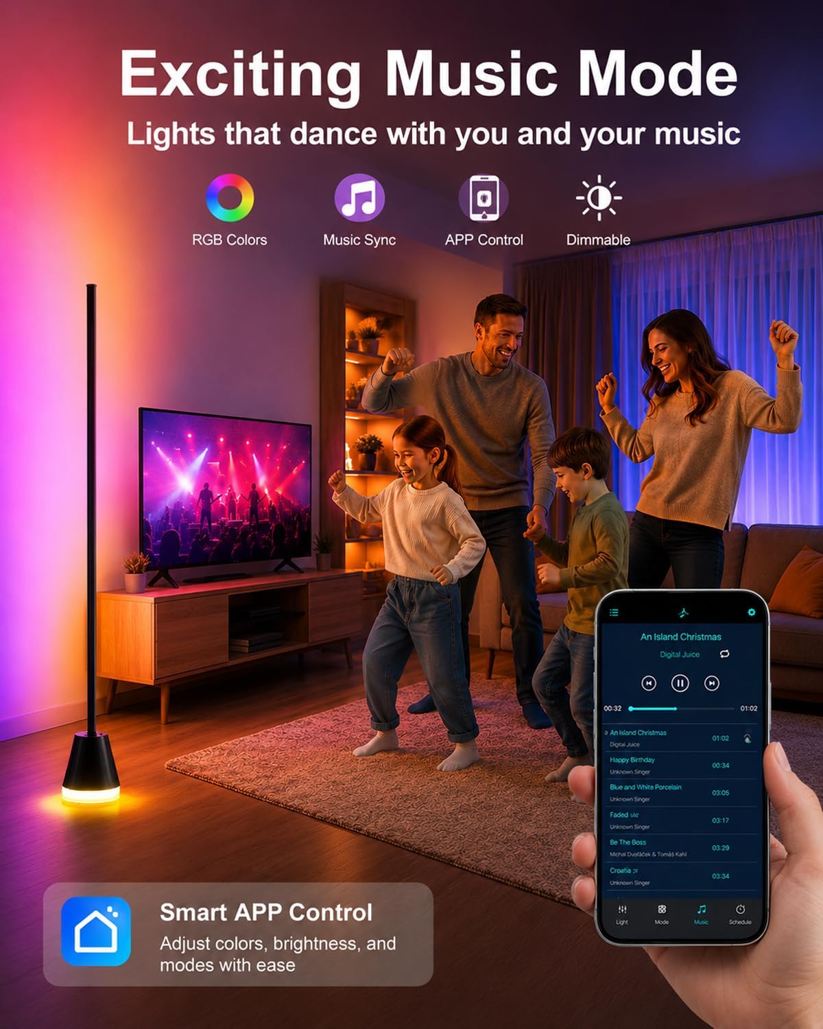 Thumbnail 3 de Keepsmile Smart RGB Corner Floor Lamp 172 LEDs 🛋