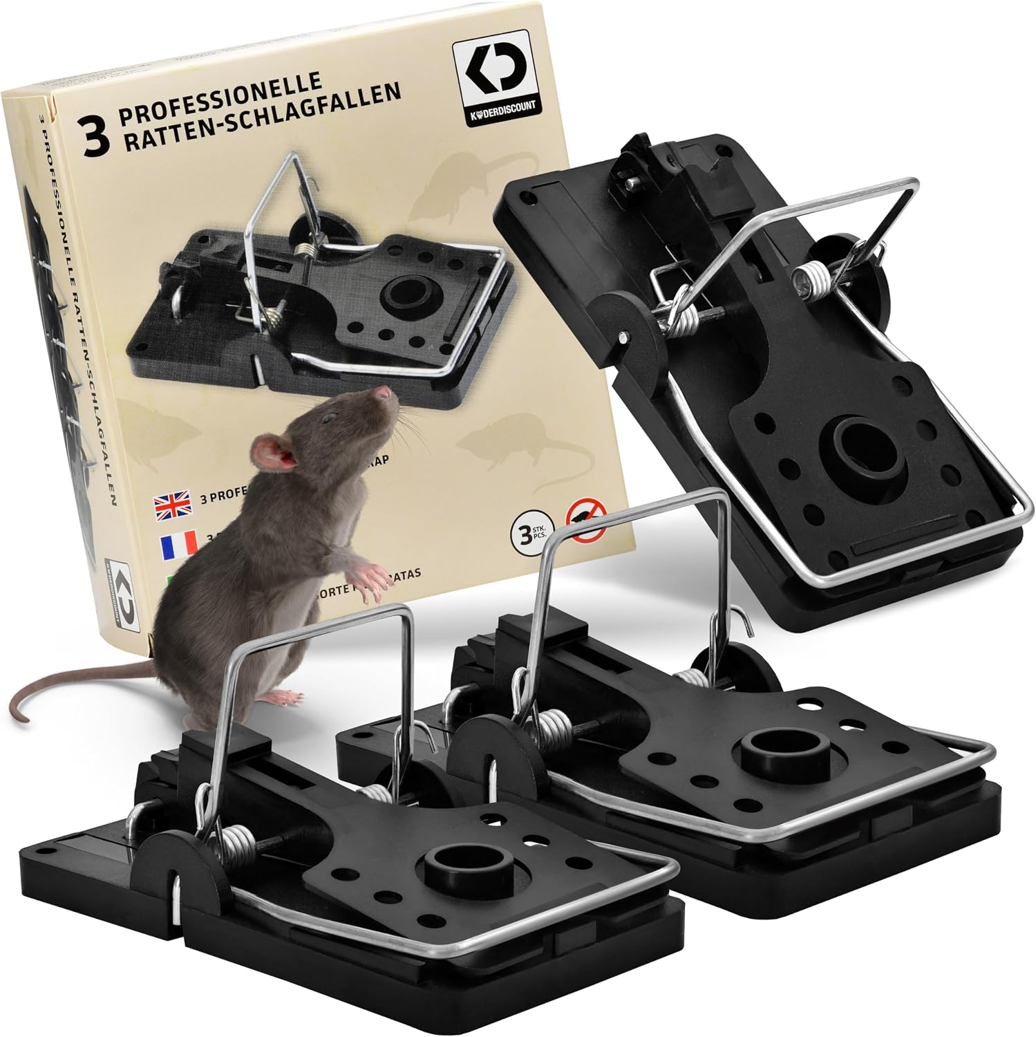 Detalle de Köder-Discount 3X Rattenschlagfallen wiederverwendbar
