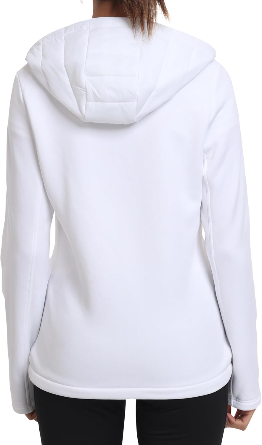 Detalle de MoFiz Women's Fleece-Lined Softshell Jacket with Hood, Stretch Fabric and 4 Pockets