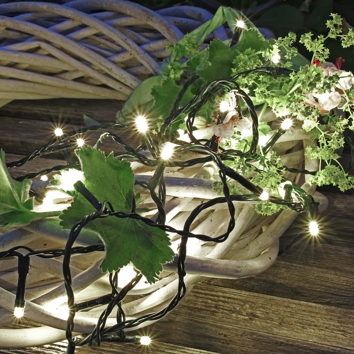 Detalle de Hellum Luci fiabesche a LED da esterno bianco freddo, 7,9 m, 80 LED con timer