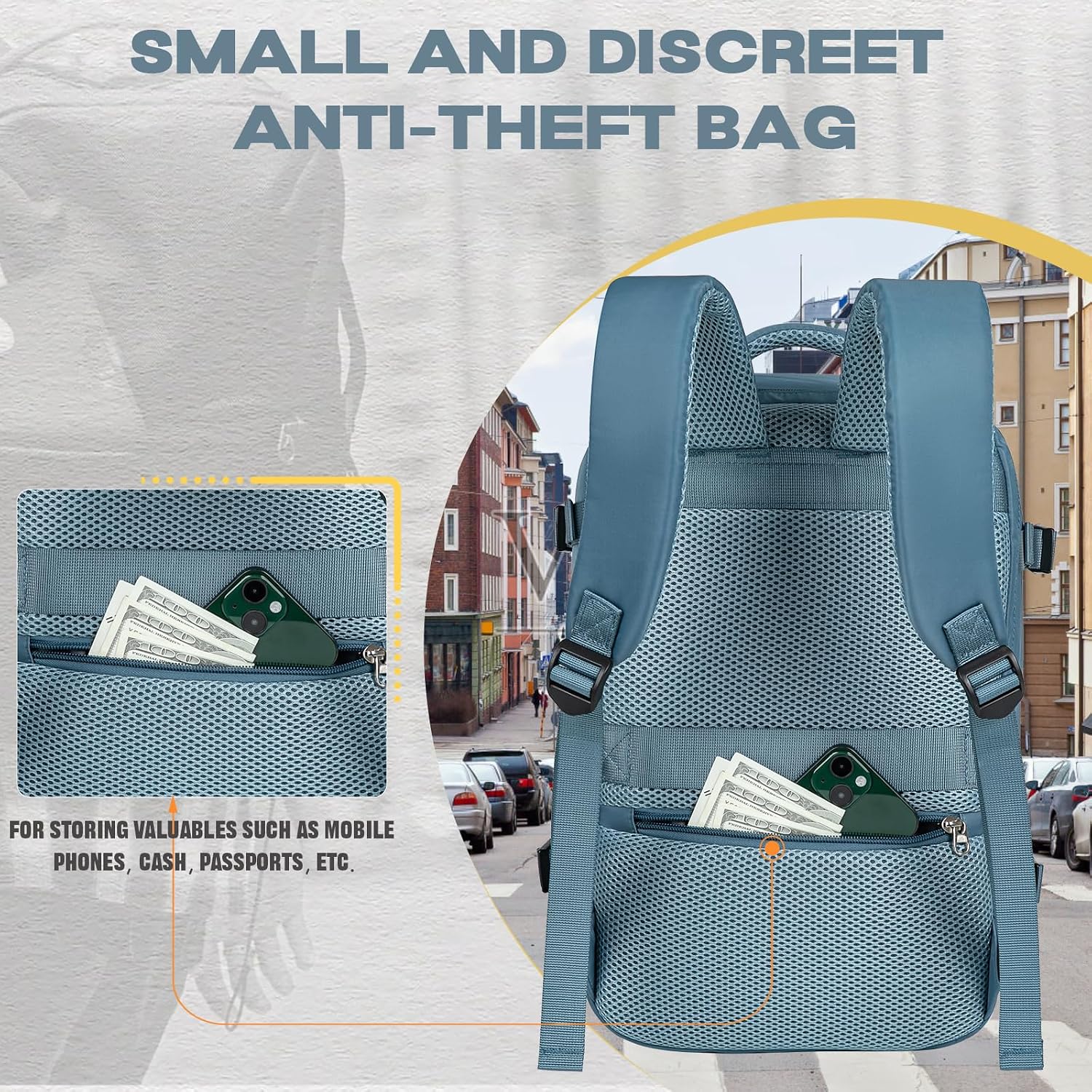 Detalle de VMIKIV Zaino 40x30x20 cm per Ryanair, 24 L e scomparto per portatile da 14 pollici