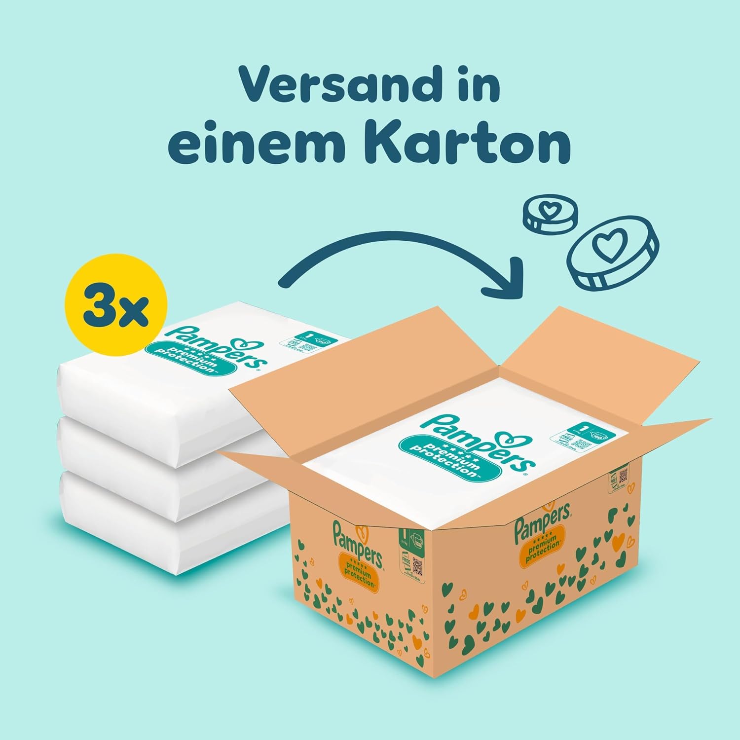 Thumbnail 1 de Pampers Premium Protection Größe 1 180 Windeln 👶