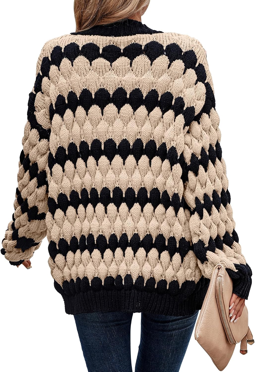 Detalle 2 de KIRUNDO Womens Chunky Cable Knit Cardigan sweater
