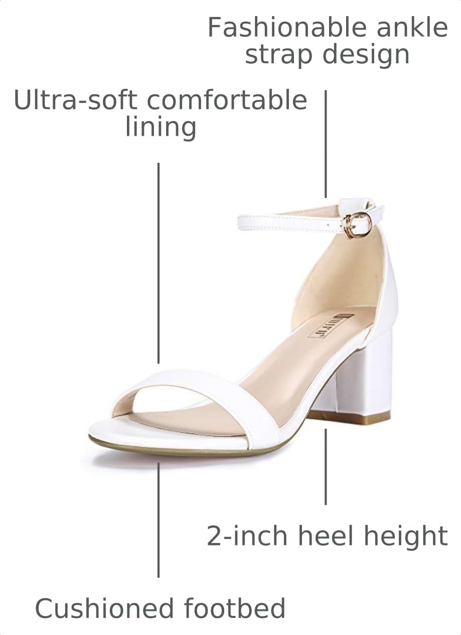 Detalle de IDIFU IN2COOKIELO Low Block Heel Sandals with Ankle Strap, 2-Inch Heel