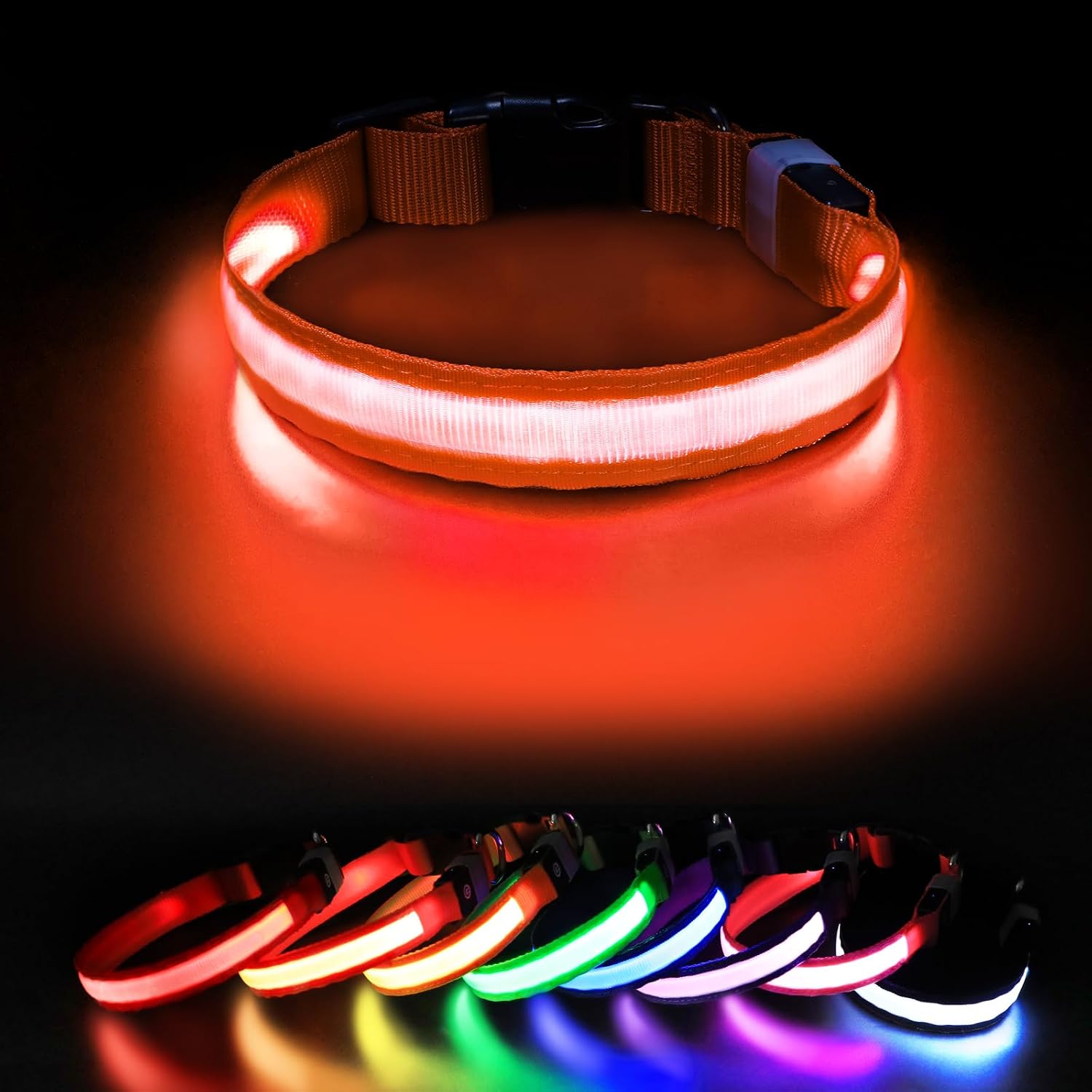 Thumbnail 6 de MASBRILL Collier Lumineux pour Chien – Rechargeable, Étanche et Réglable (3 Modes, Violet, S)
