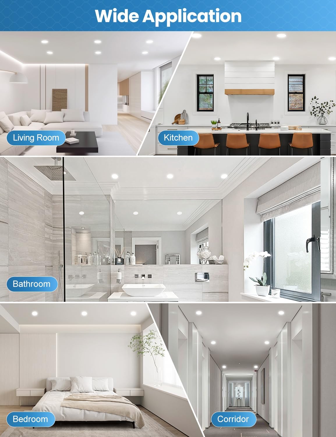 Thumbnail 6 de COTLEDL LED-Einbaustrahler Flach 230V im 10er-Set, 5W, 6000K, IP44