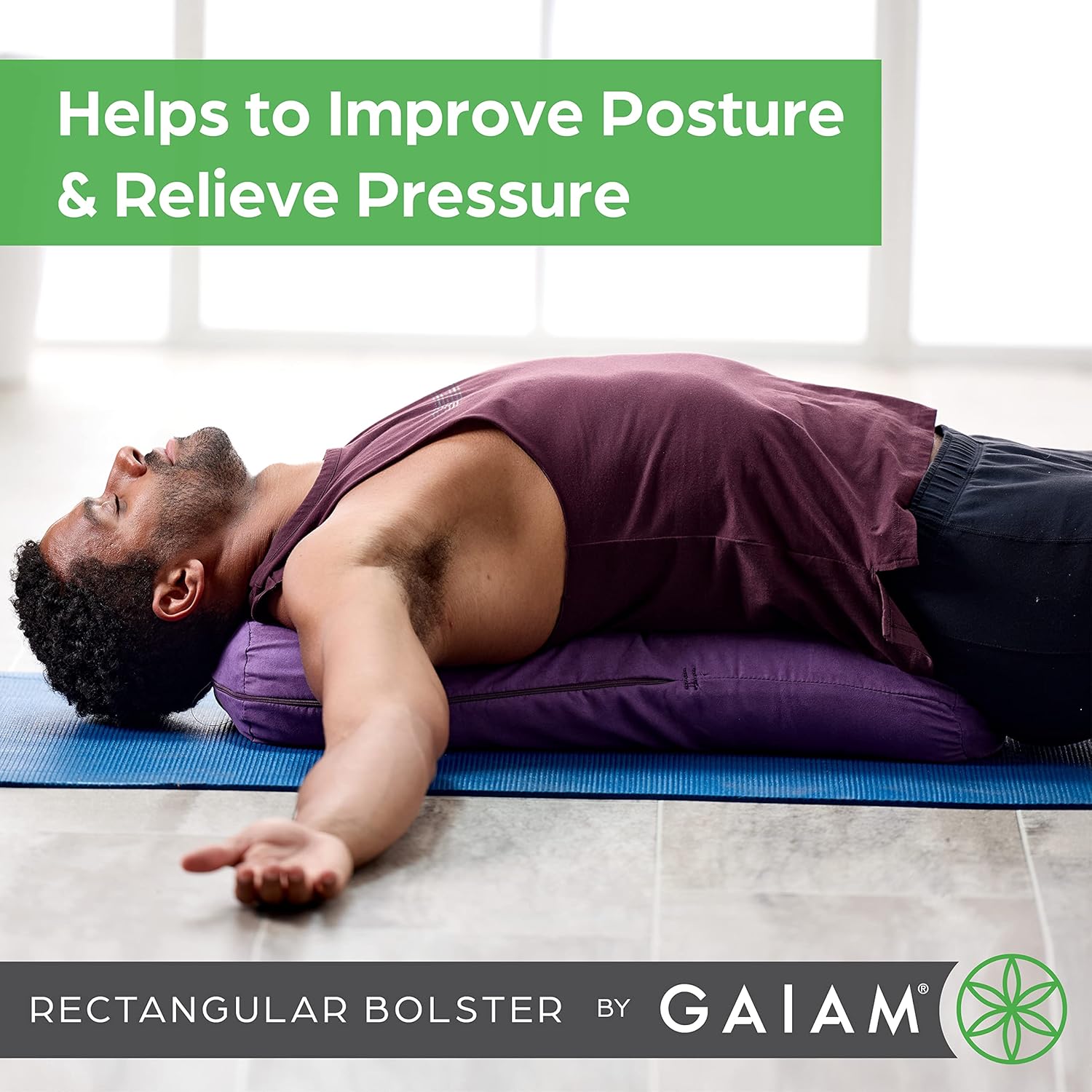 Thumbnail 6 de Gaiam Round Yoga Bolster Pillow 1 for Meditation 🧘♀