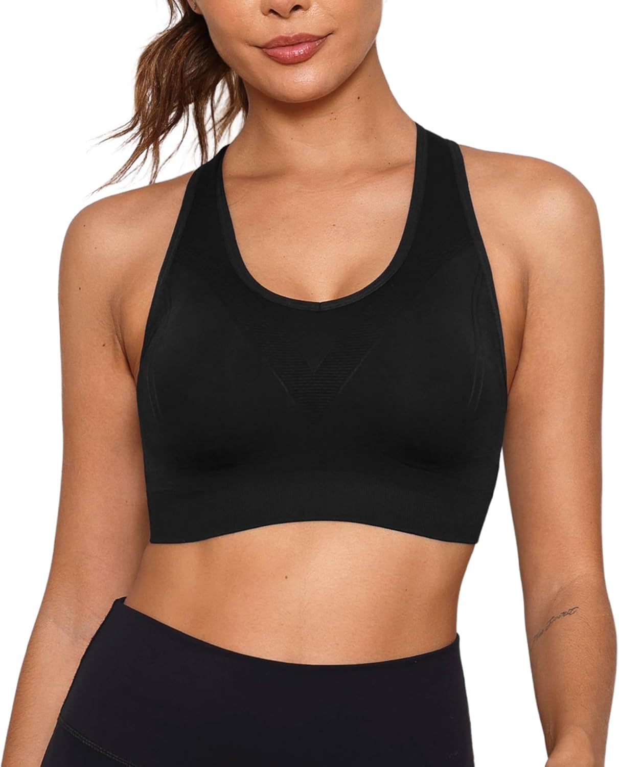 Thumbnail 1 de Sykooria Brassière Sport Femme à coussinets amovibles, dos croisé pour yoga et danse