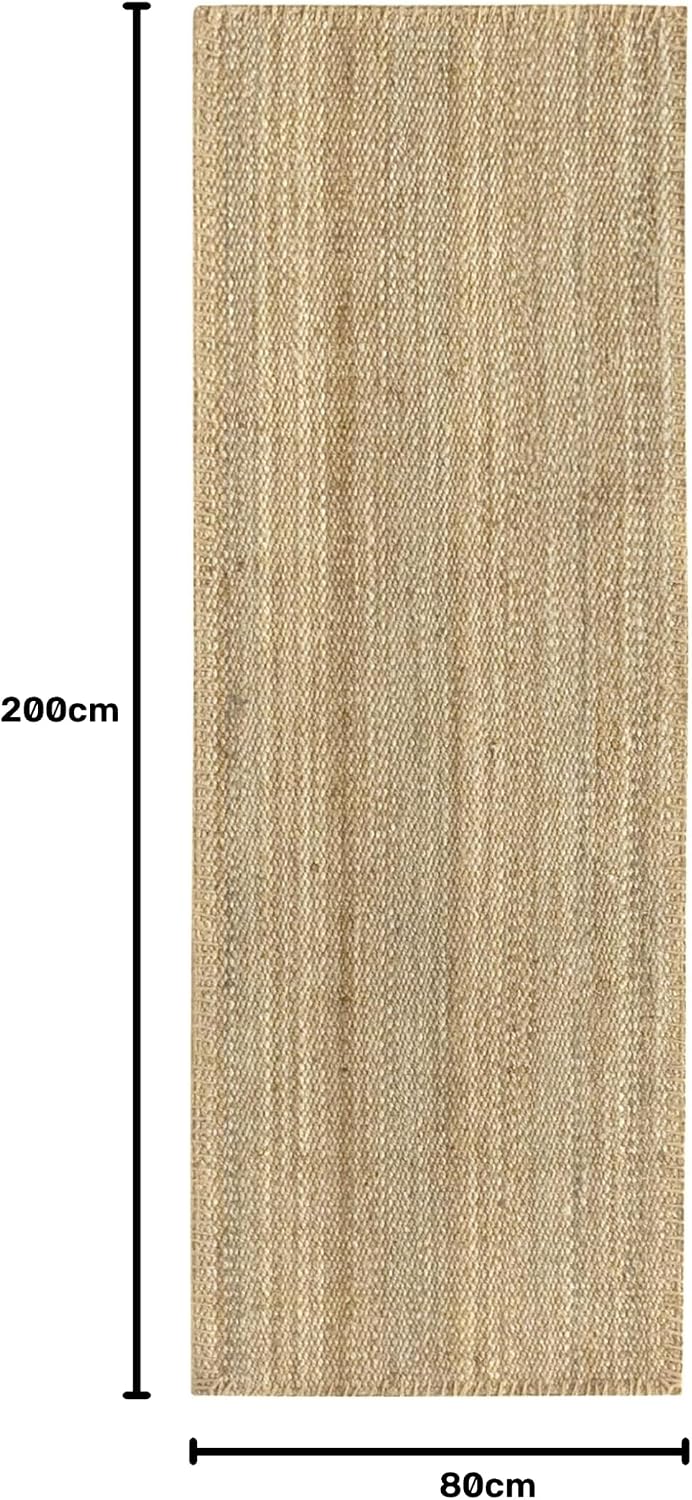 Detalle de HAMID dywan jutowy 200 × 80 cm, ręcznie pleciony z naturalnego włókna