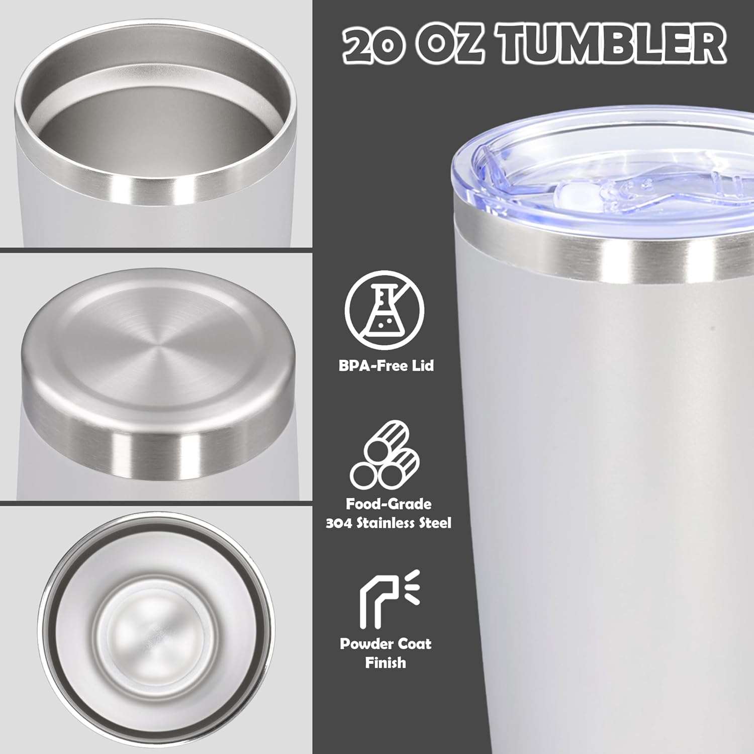 Thumbnail 2 de AUWBON 20oz Tumbler Stainless Steel Travel Mug