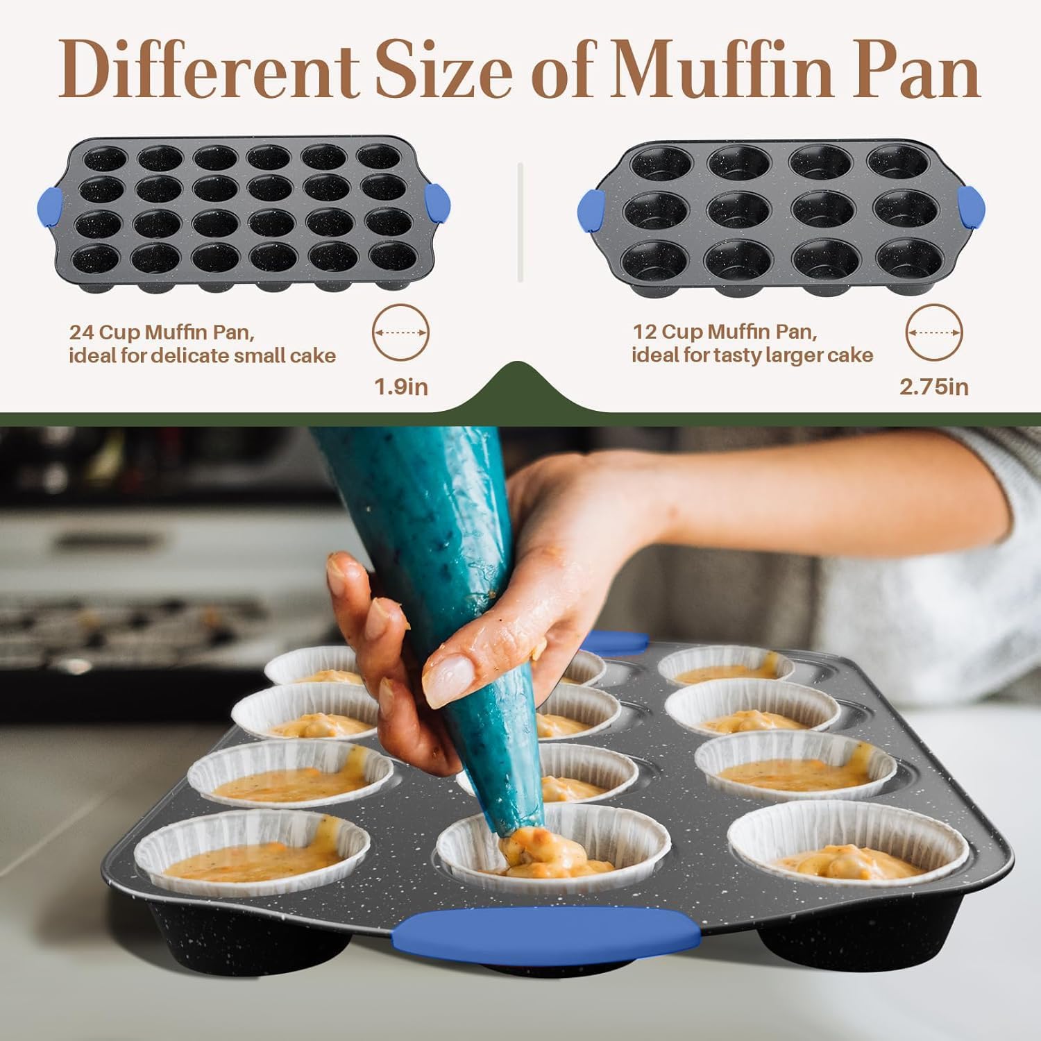 Detalle de 11-Piece Professional Stackable Baking Set with Oven-Safe Nonstick Cookware
