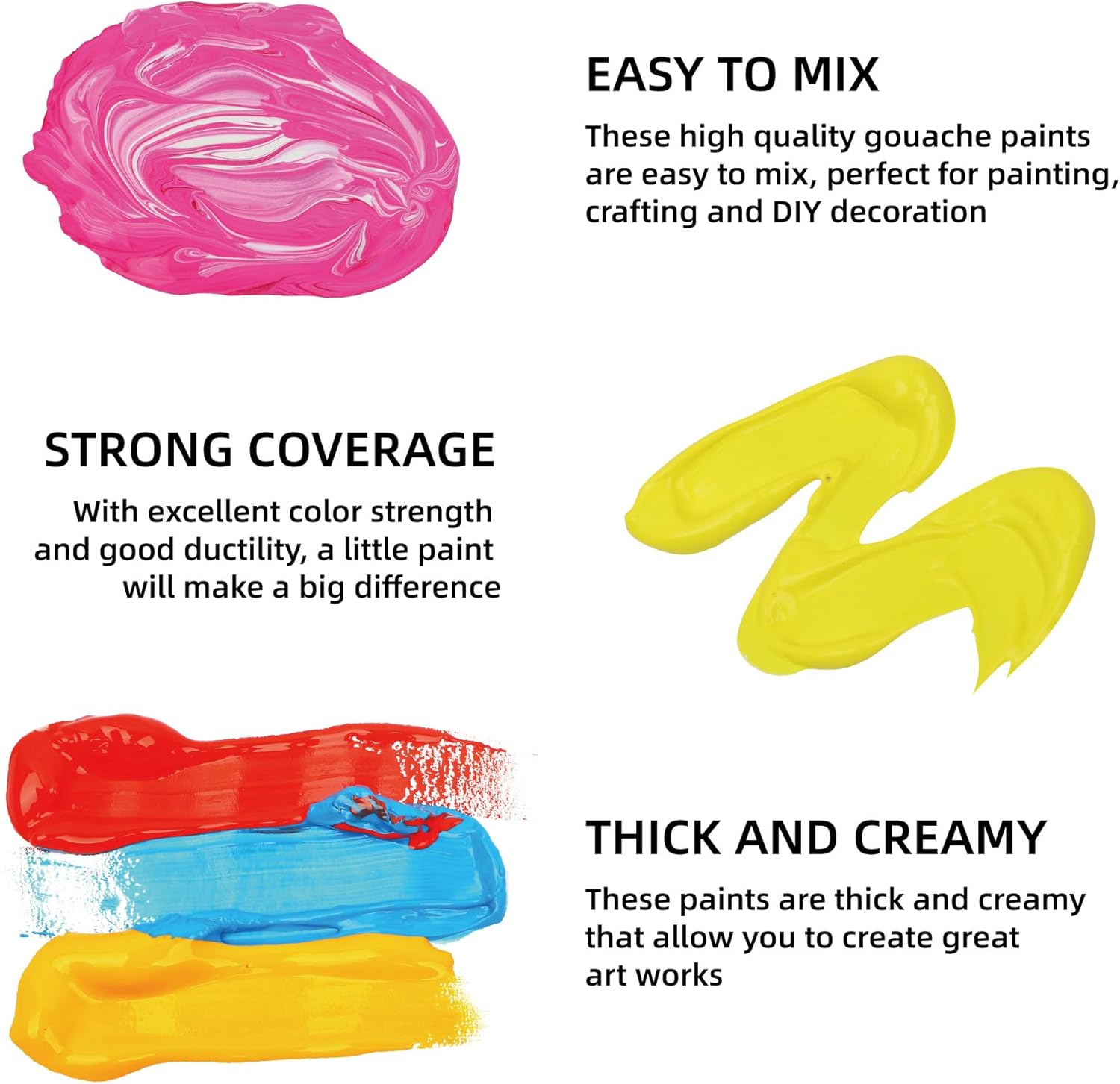 Thumbnail 2 de HIMI Kit Gouache 24 Couleurs 30 ml, Étui Portable avec Pinceaux Non Toxiques — Idéal Étudiant et Débutant