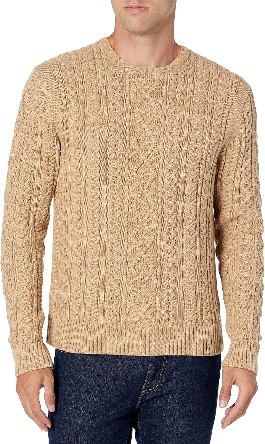 Detalle 2 de Amazon Essentials Men’s 100% Cotton Fisherman Cable Crewneck Jumper (Long Sleeve)