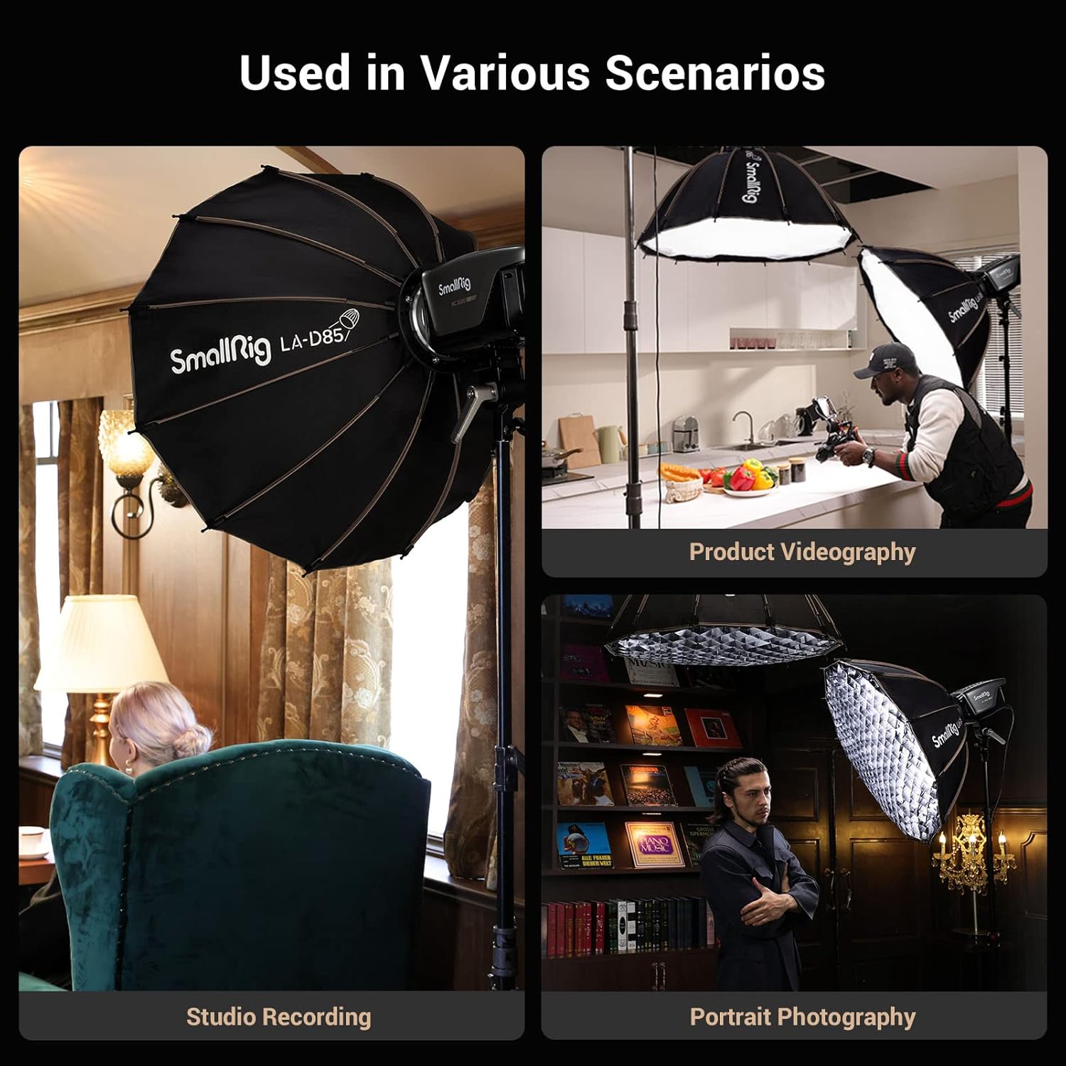 Thumbnail 5 de SMALLRIG Parabolic Softbox 85 cm à fixation rapide Quick Release pour Bowens Mount COB (LA-D85-4158)