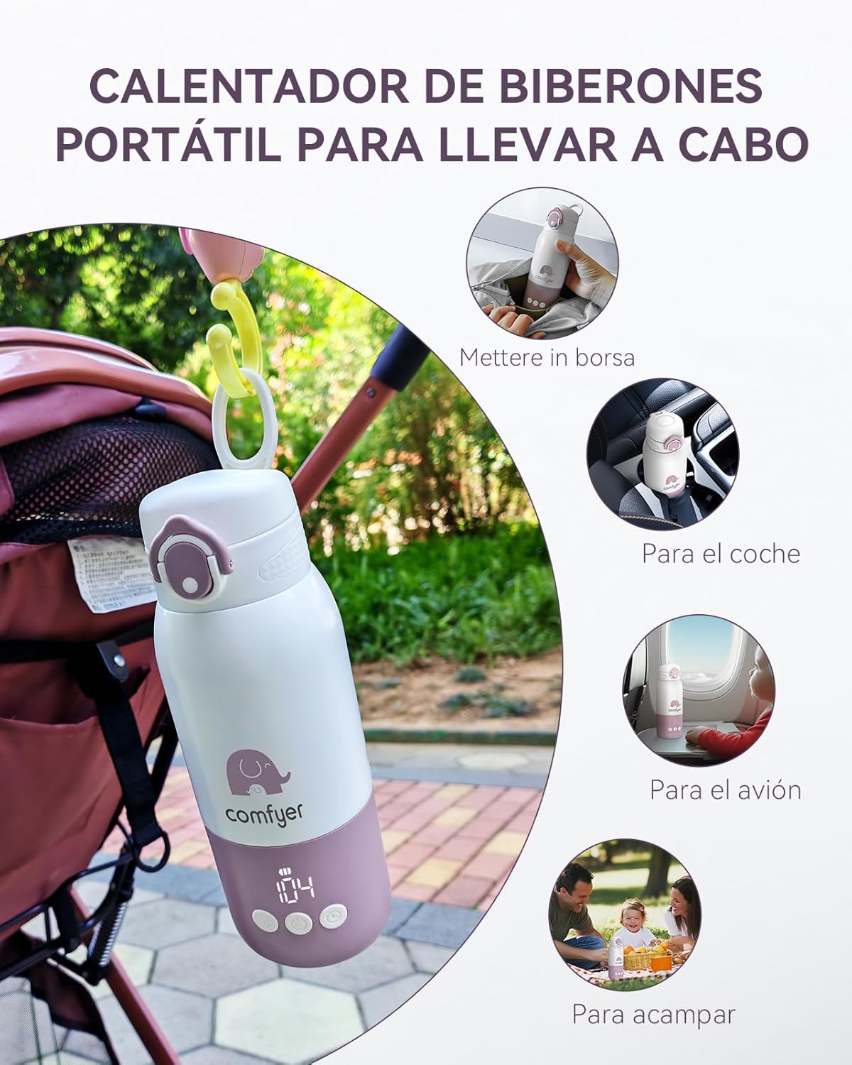 Detalle 2 de Comfyer calienta biberones 340 ml