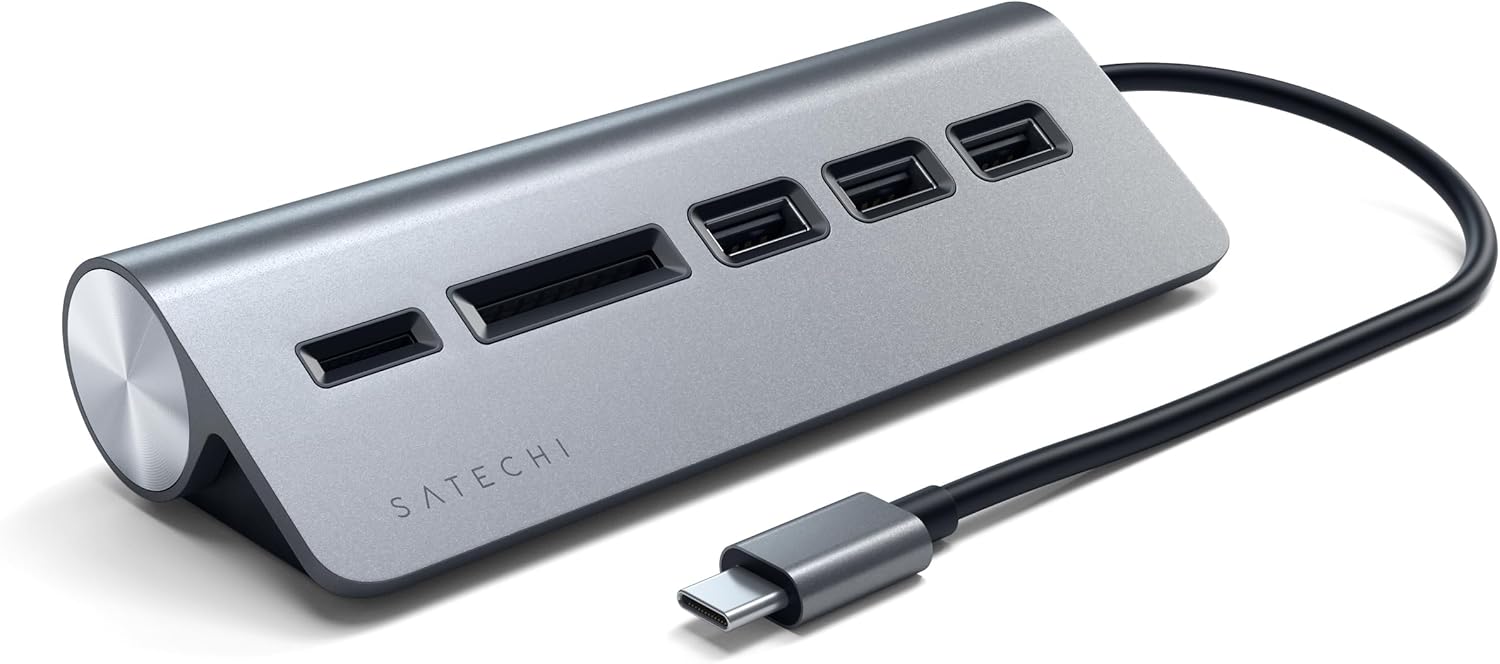 Thumbnail 6 de SATECHI Hub USB-C 5 en 1 combo bureau en aluminium avec 3 ports USB-A (jusqu’à 5 Gbps) + lecteurs micro/SD