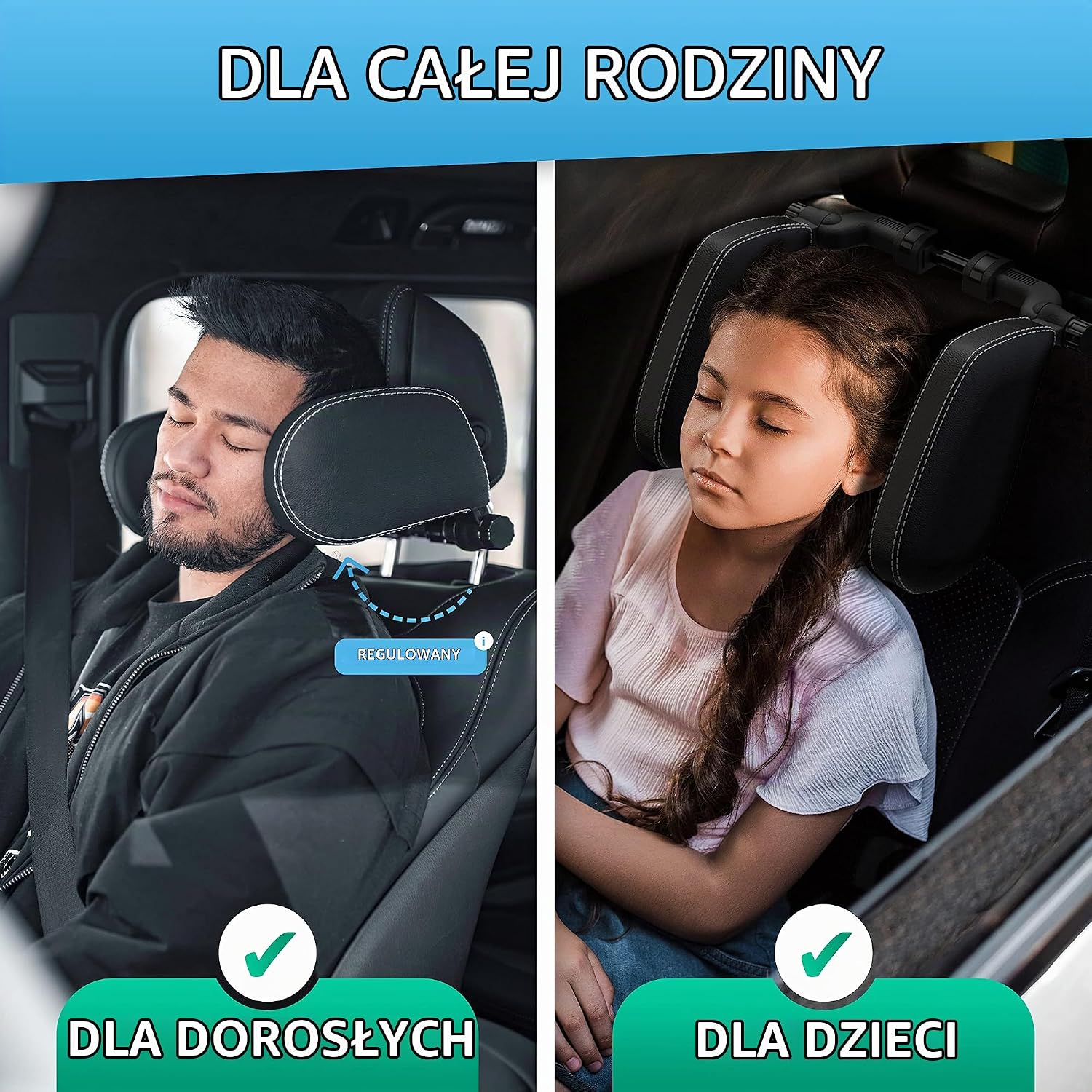 Detalle 2 de FLIPLINE SuperSleep – zagłówek samochodowy dla dzieci i dorosłych, regulacja do 180°