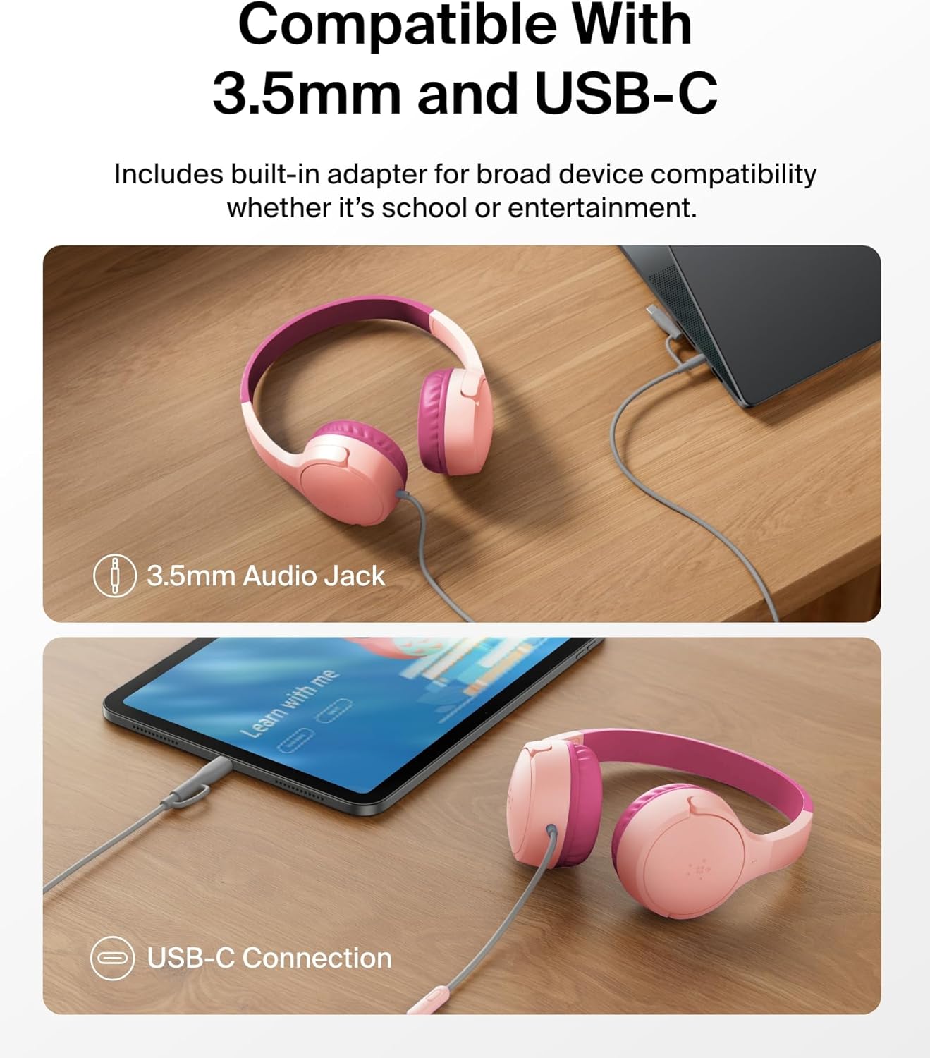 Thumbnail 2 de Belkin SoundForm Mini Kids 85dB headphones