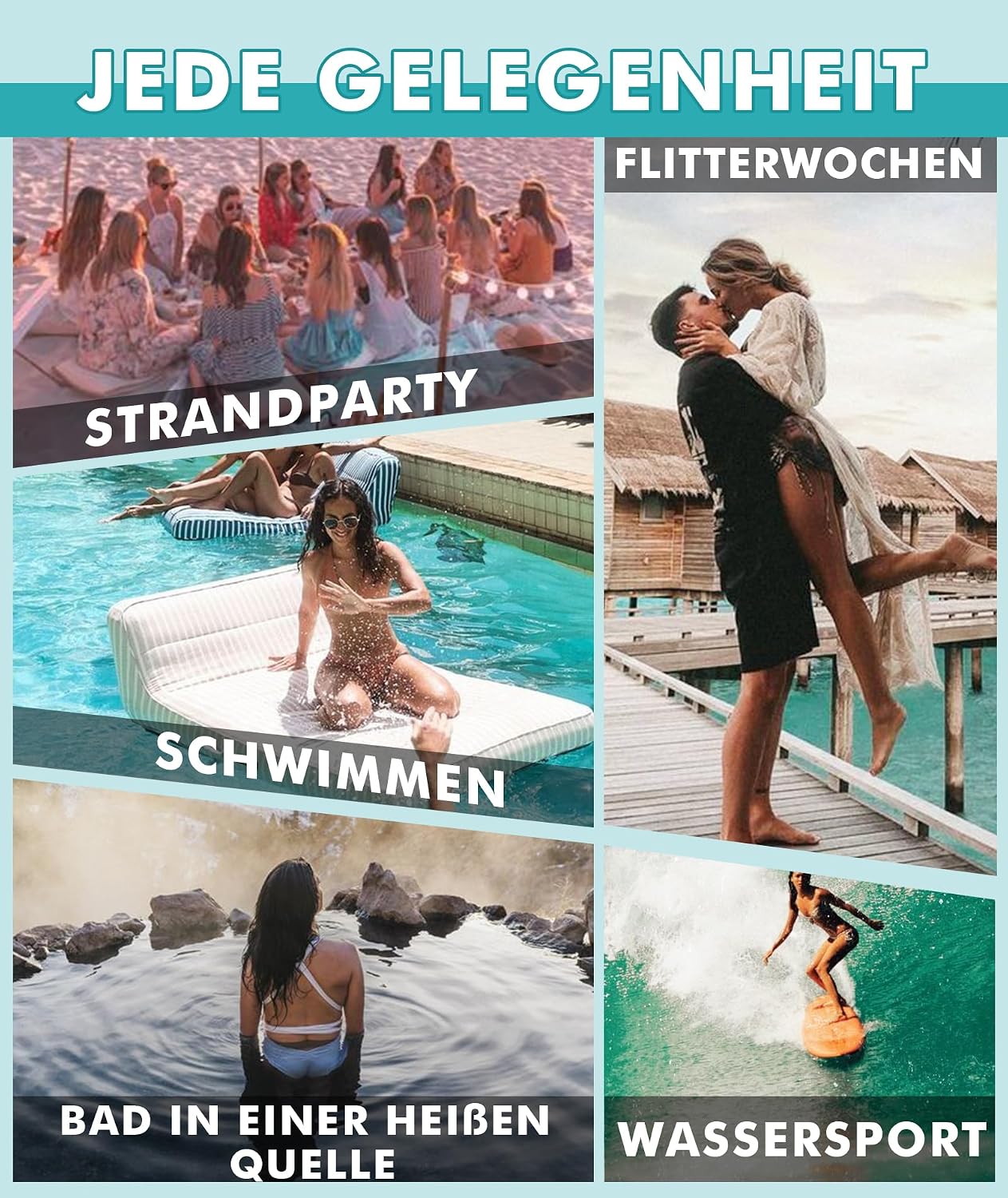 Detalle de Wihnsinop Tankini Damen Bauchweg Set mit Push-Up Oberteil und Badeshorts