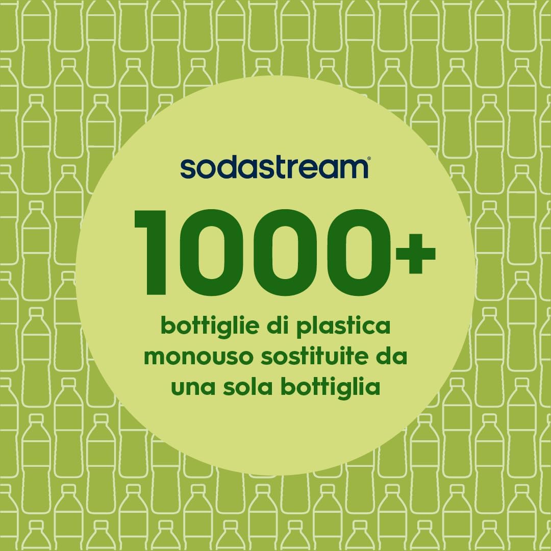 Detalle de Caraffe in vetro SodaStream - 2 bottiglie da 0,7 L riutilizzabili, lavabili in lavastoviglie, compatibili con Penguin e Crystal
