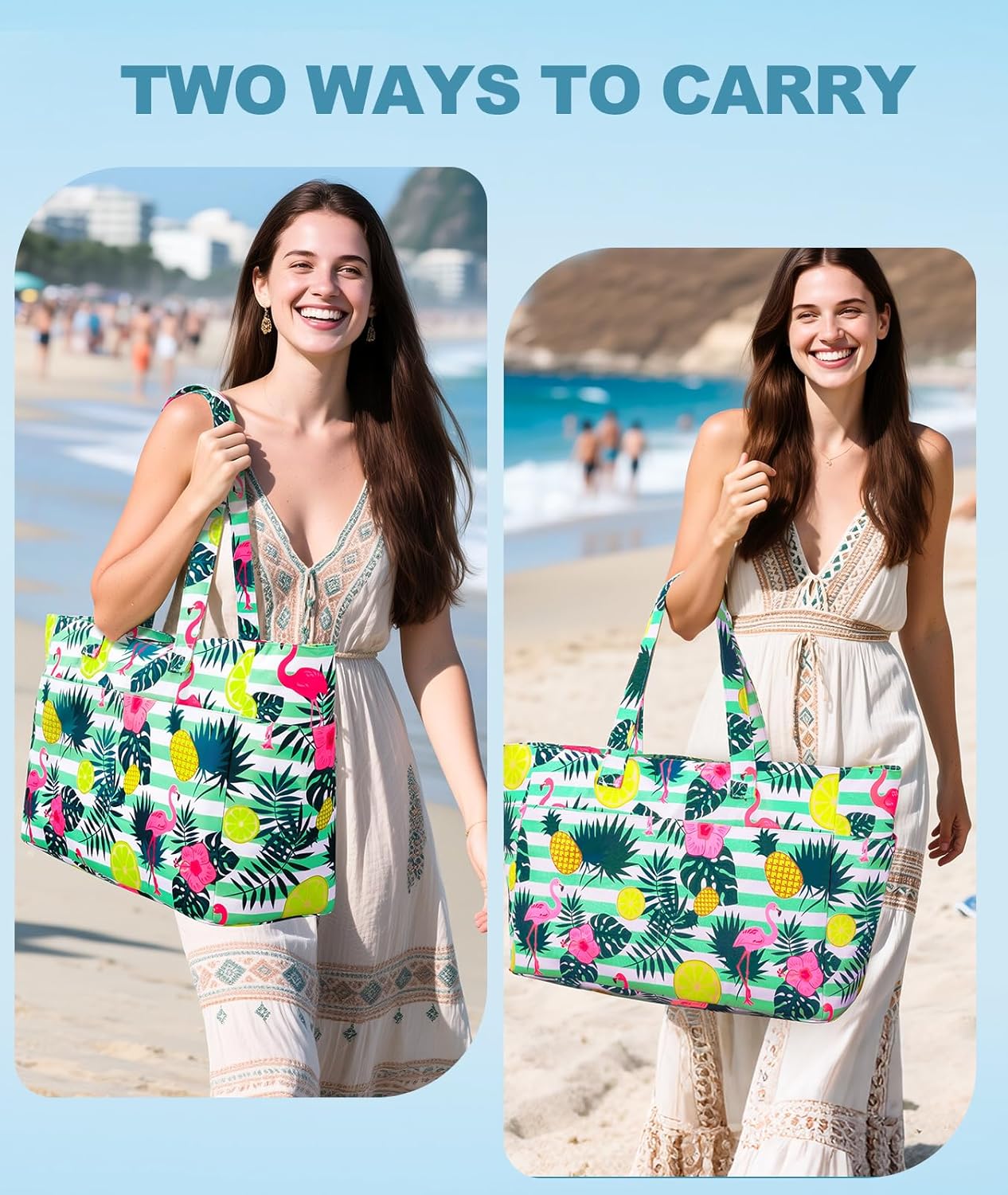 Detalle de ISEYOU Extra Large Beach Bag: Waterproof, Foldable and Ultra-Spacious