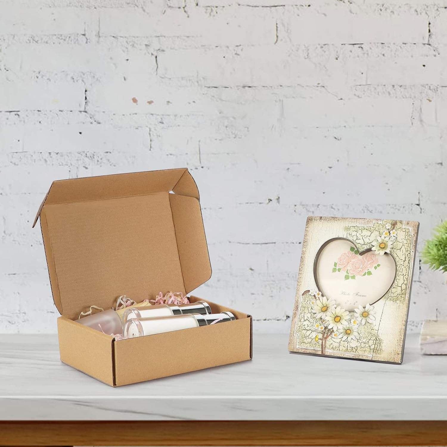Detalle de HORLIMER 20 Pack Small Cardboard Boxes (7x5x2 in) Brown Corrugated Shipping Boxes